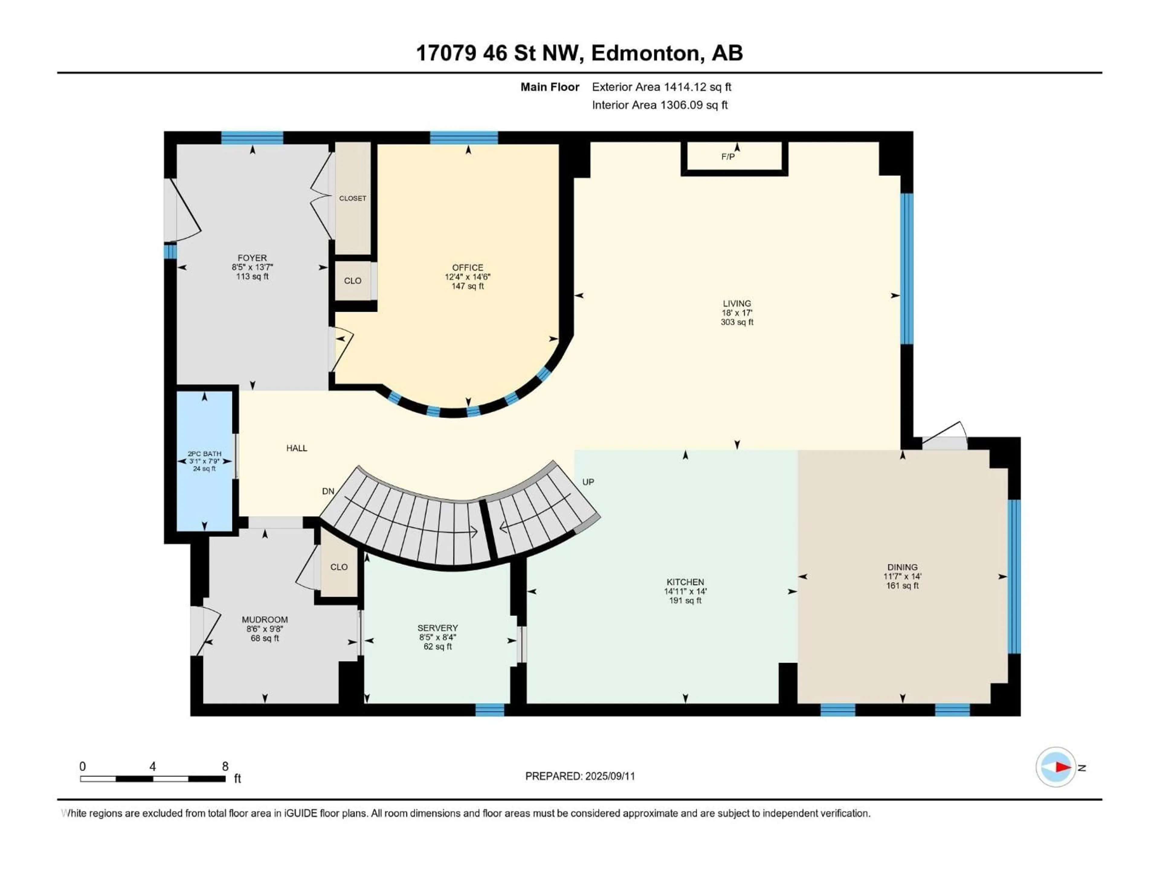 Floor plan for NW - 17079 46 ST, Edmonton Alberta T5Y4B1