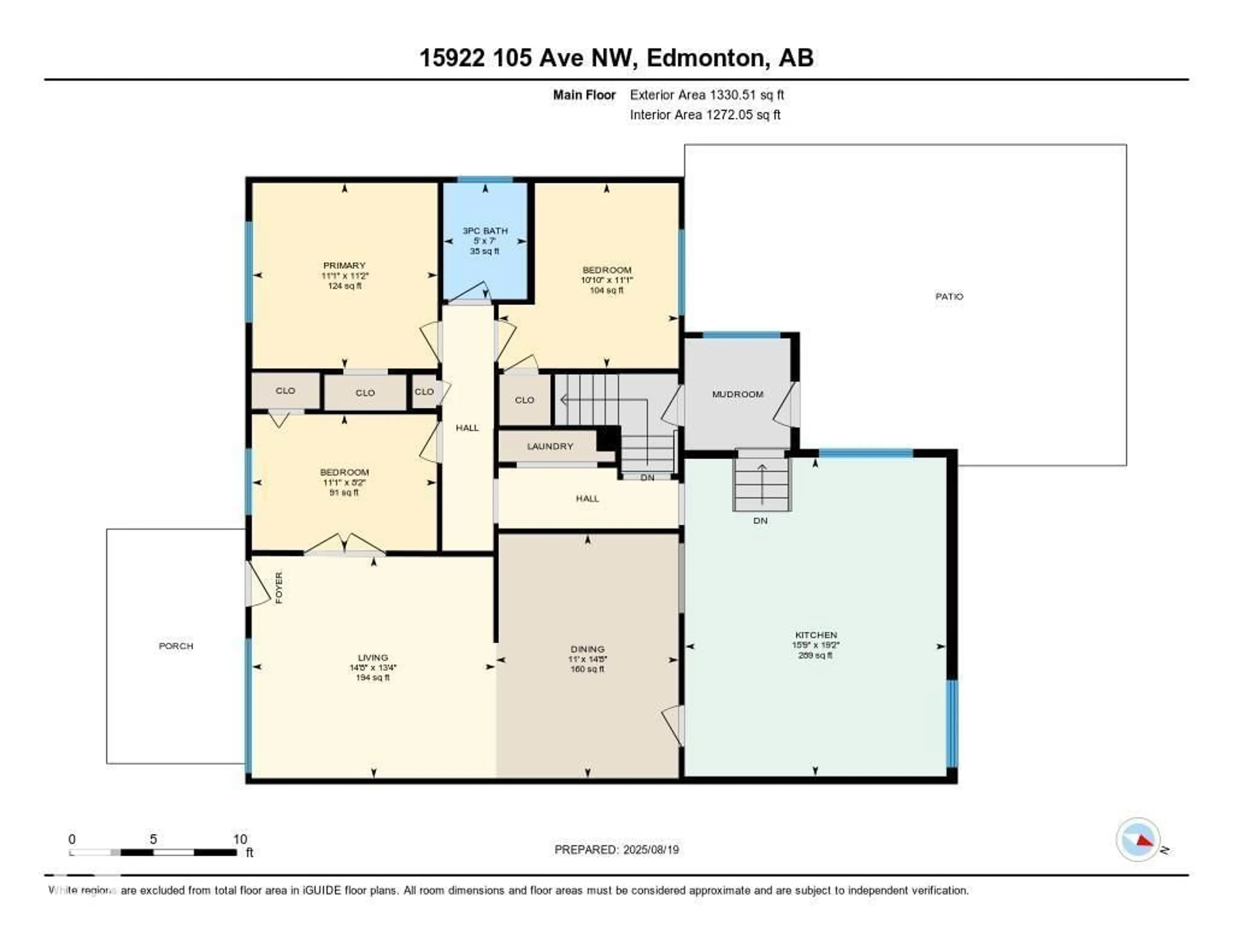 Floor plan for NW - 15922 105 AV, Edmonton Alberta T5P0T9