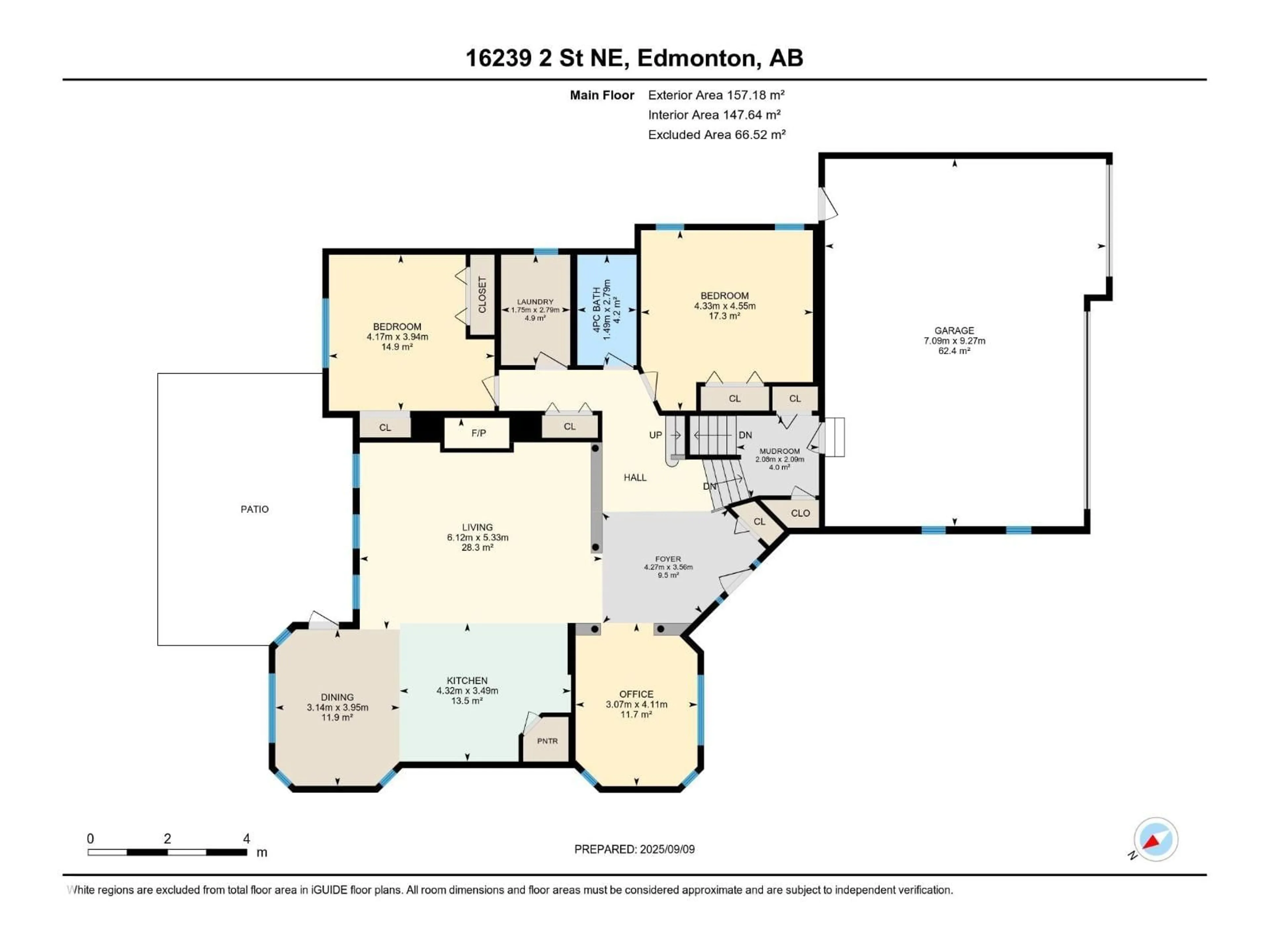 Floor plan for NE - 16239 2 ST, Edmonton Alberta T5Y3K6