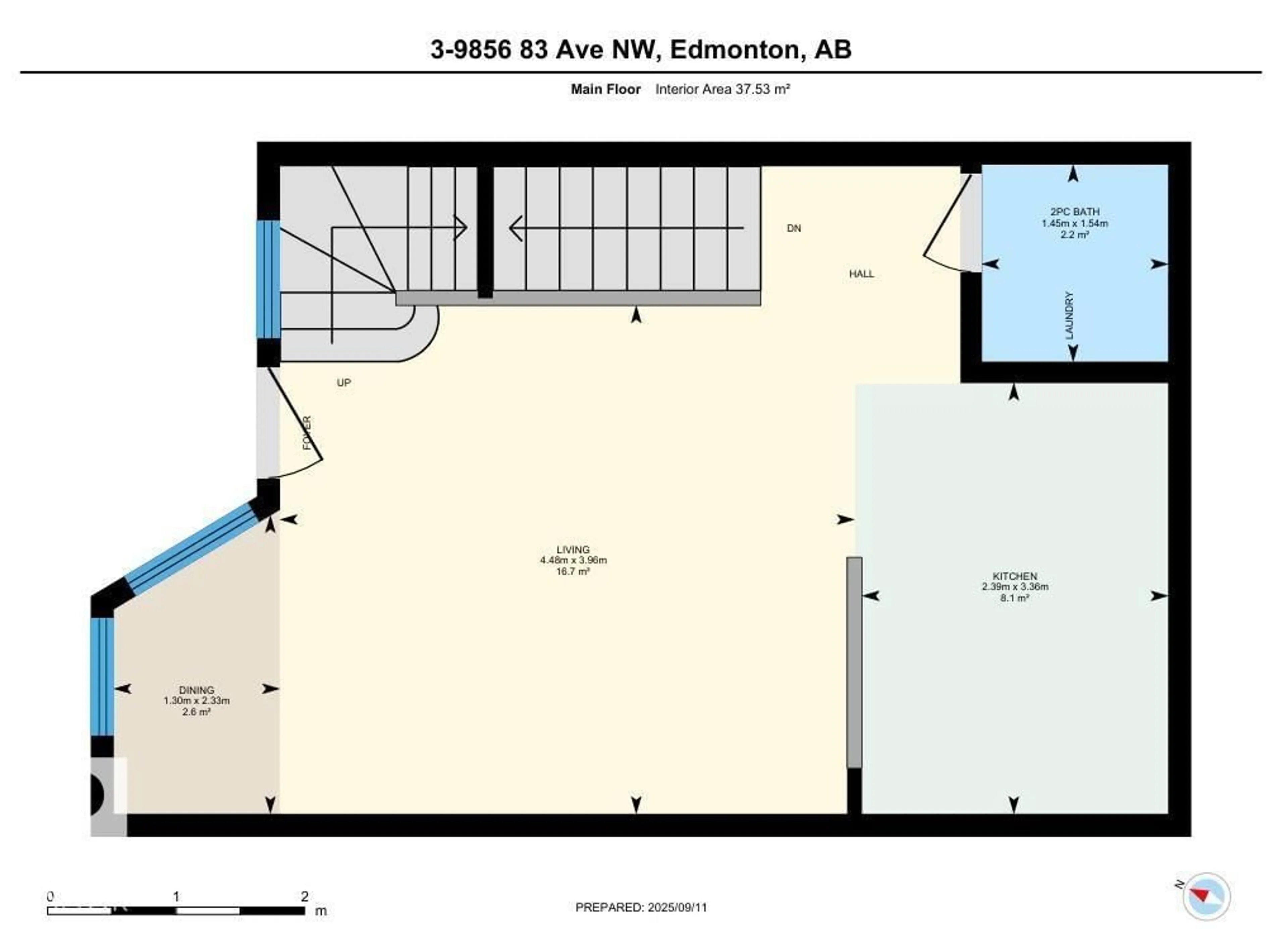 Floor plan for #3 - 9856 83 AV, Edmonton Alberta T6E0B5