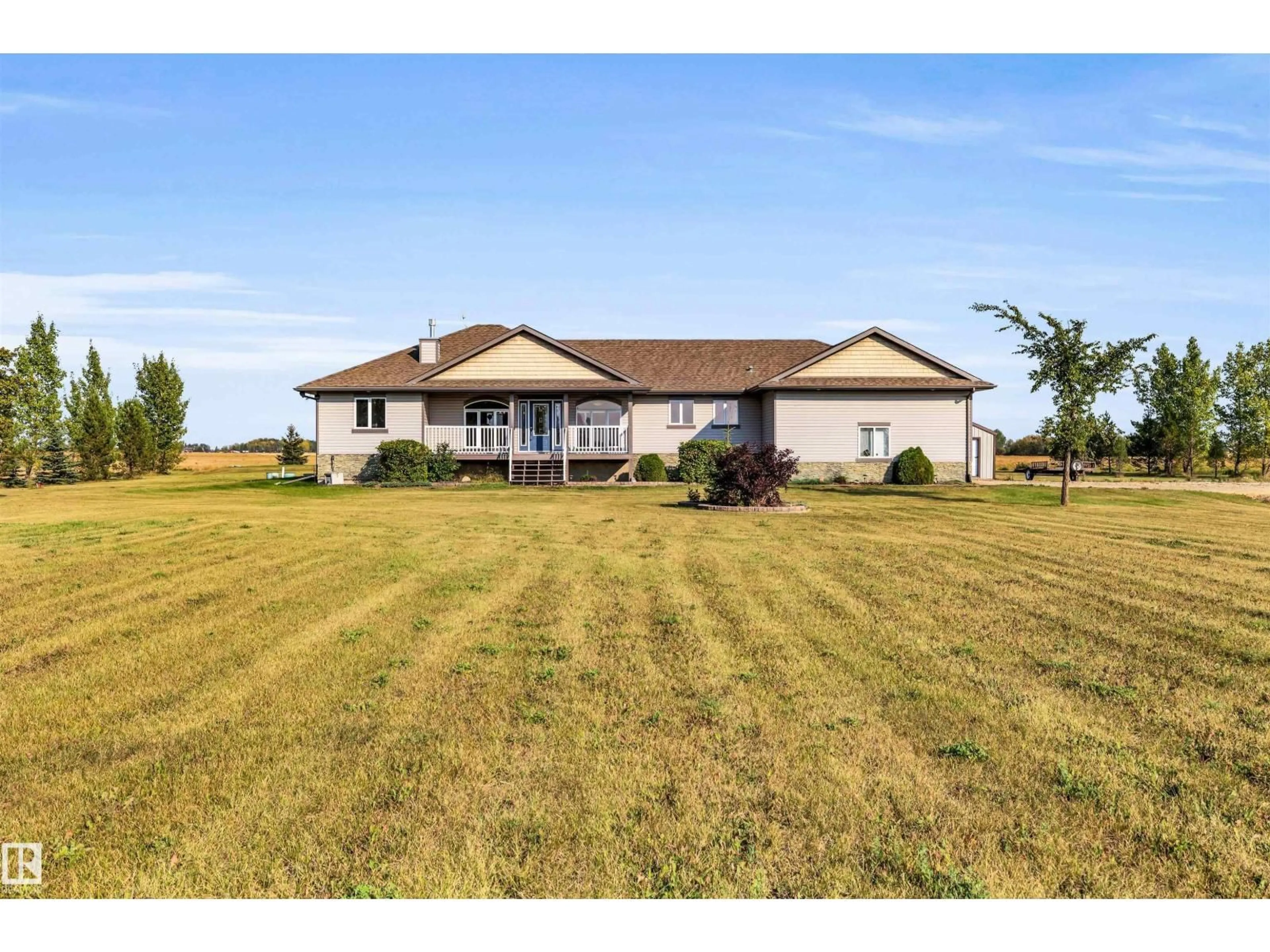 A pic from outside/outdoor area/front of a property/back of a property/a pic from drone, water/lake/river/ocean view for 54403 RANGE ROAD 263, Rural Sturgeon County Alberta T8T1B5