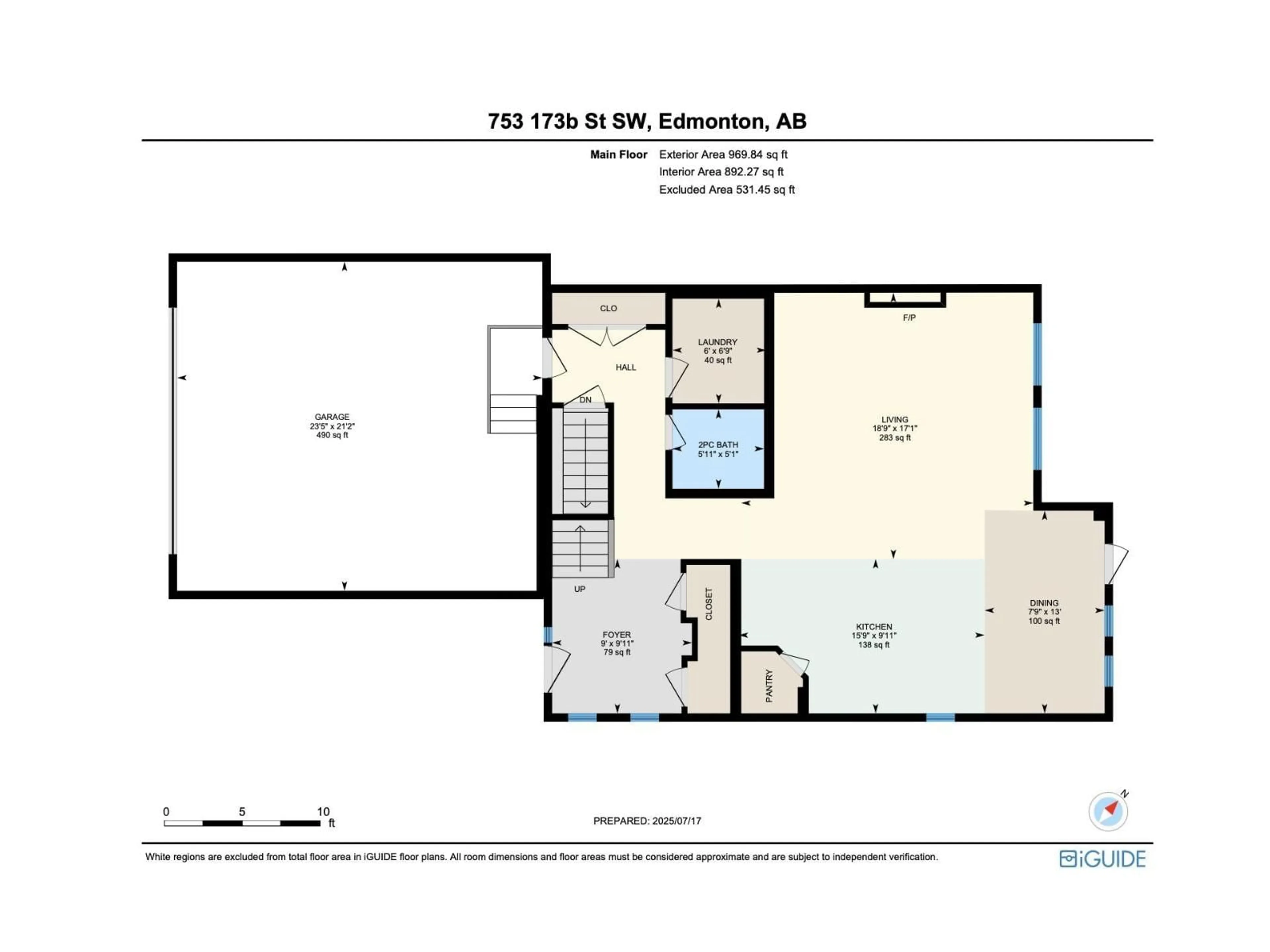 Floor plan for NW - 753 173B ST, Edmonton Alberta T6W0M9