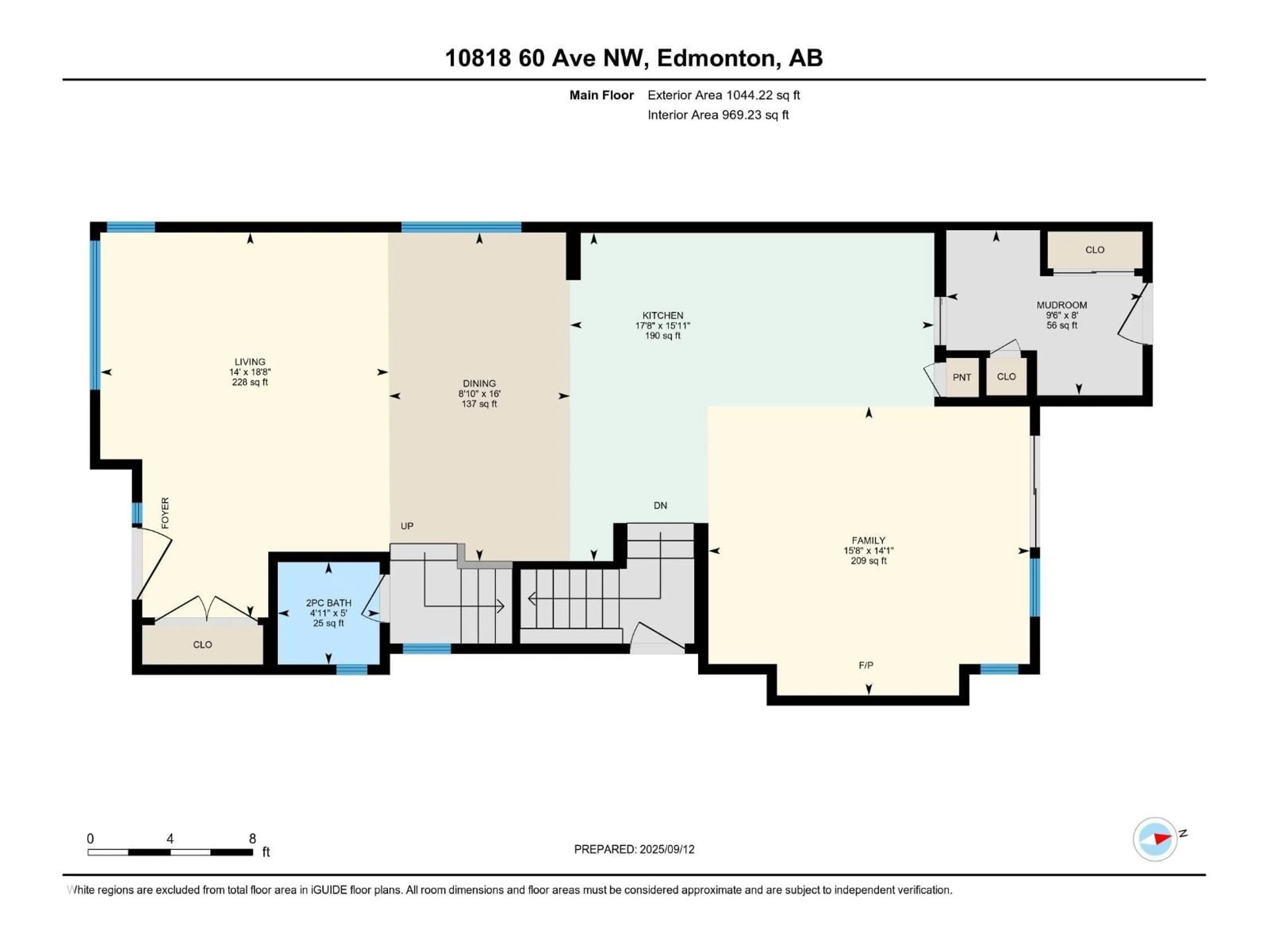 Floor plan for NW - 10818A 60 AV, Edmonton Alberta T6X1N6