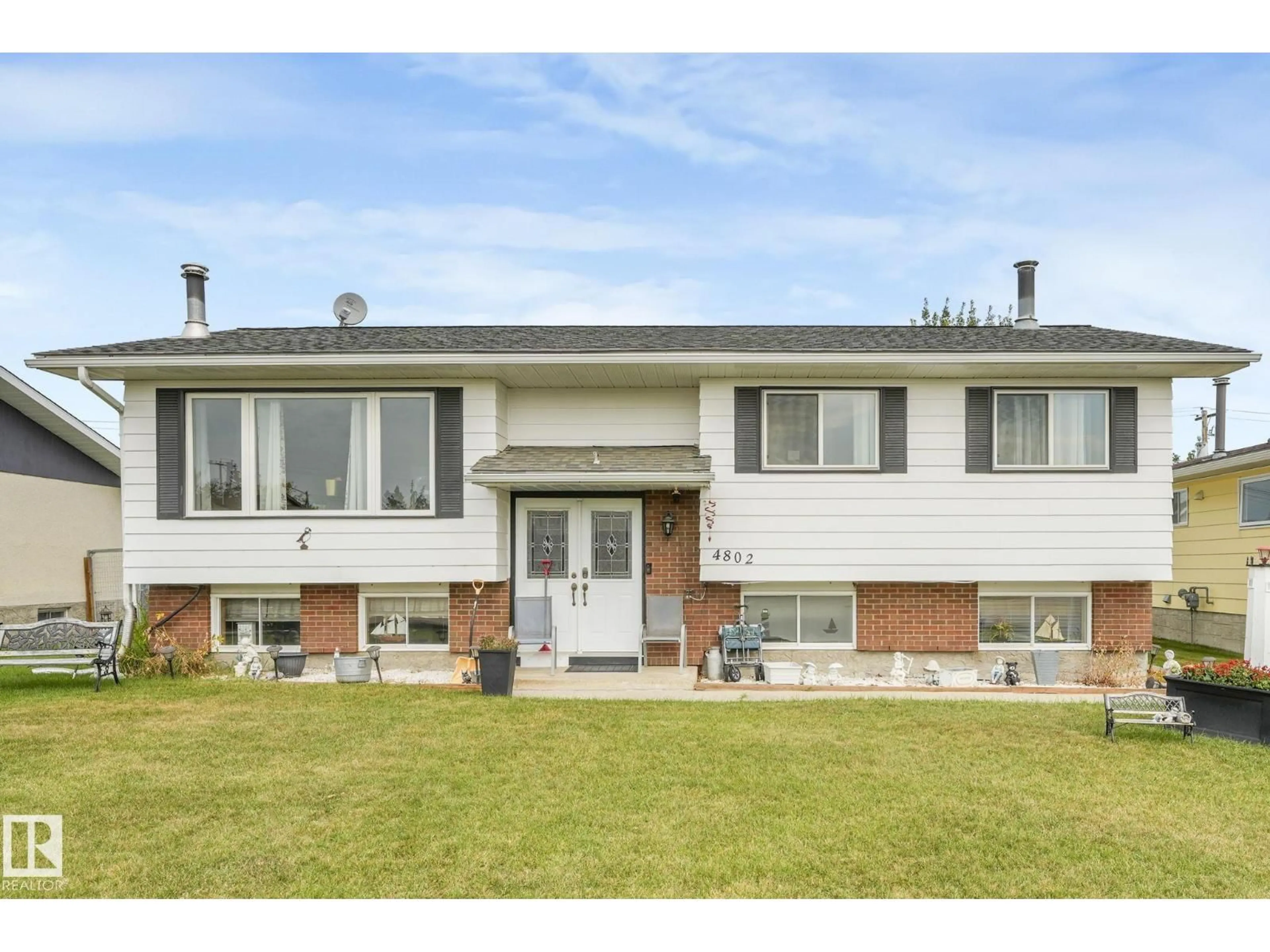 Home with brick exterior material, street for 4802 46 AV, Mayerthorpe Alberta T0E1N0
