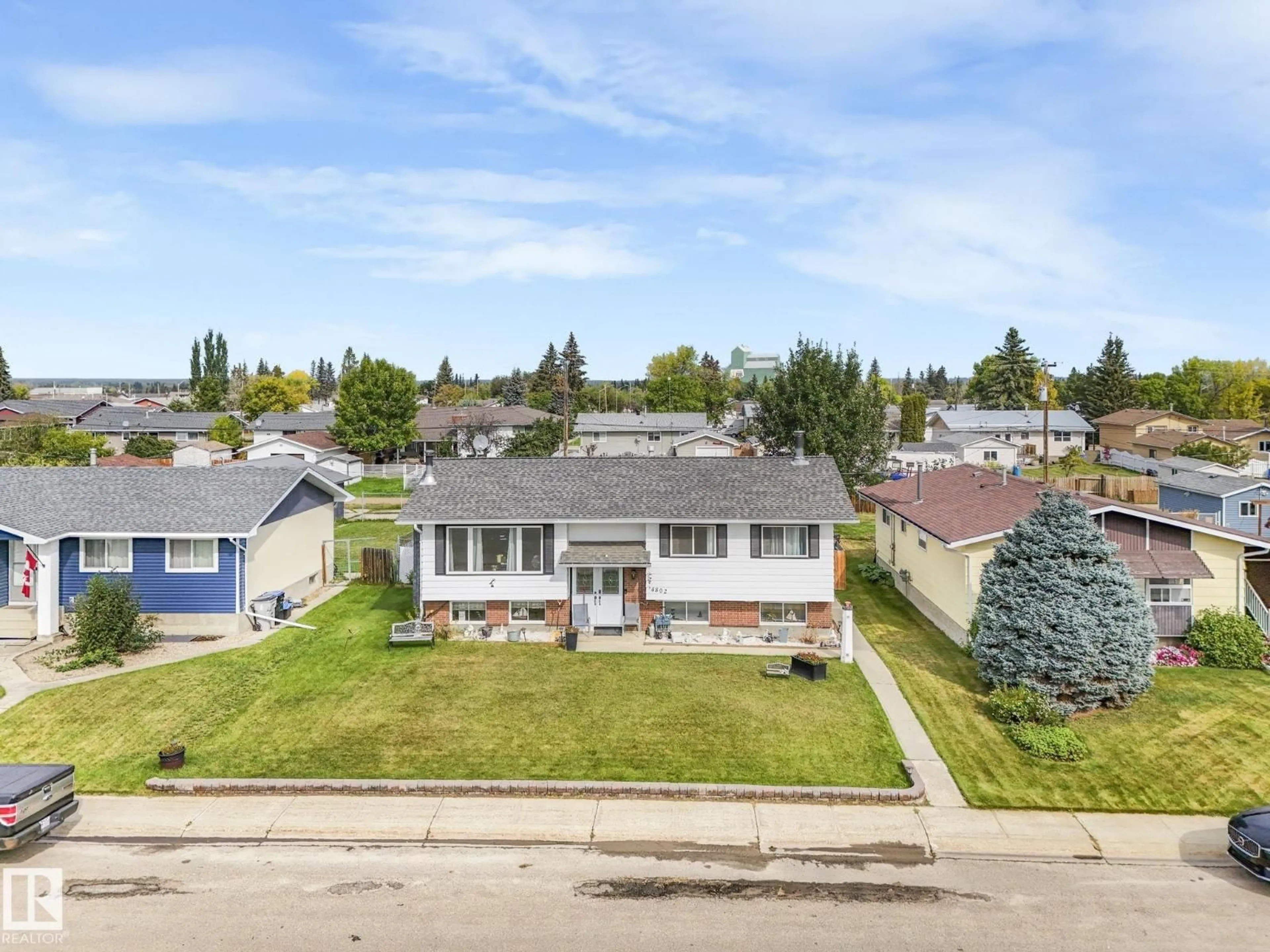 A pic from outside/outdoor area/front of a property/back of a property/a pic from drone, street for 4802 46 AV, Mayerthorpe Alberta T0E1N0