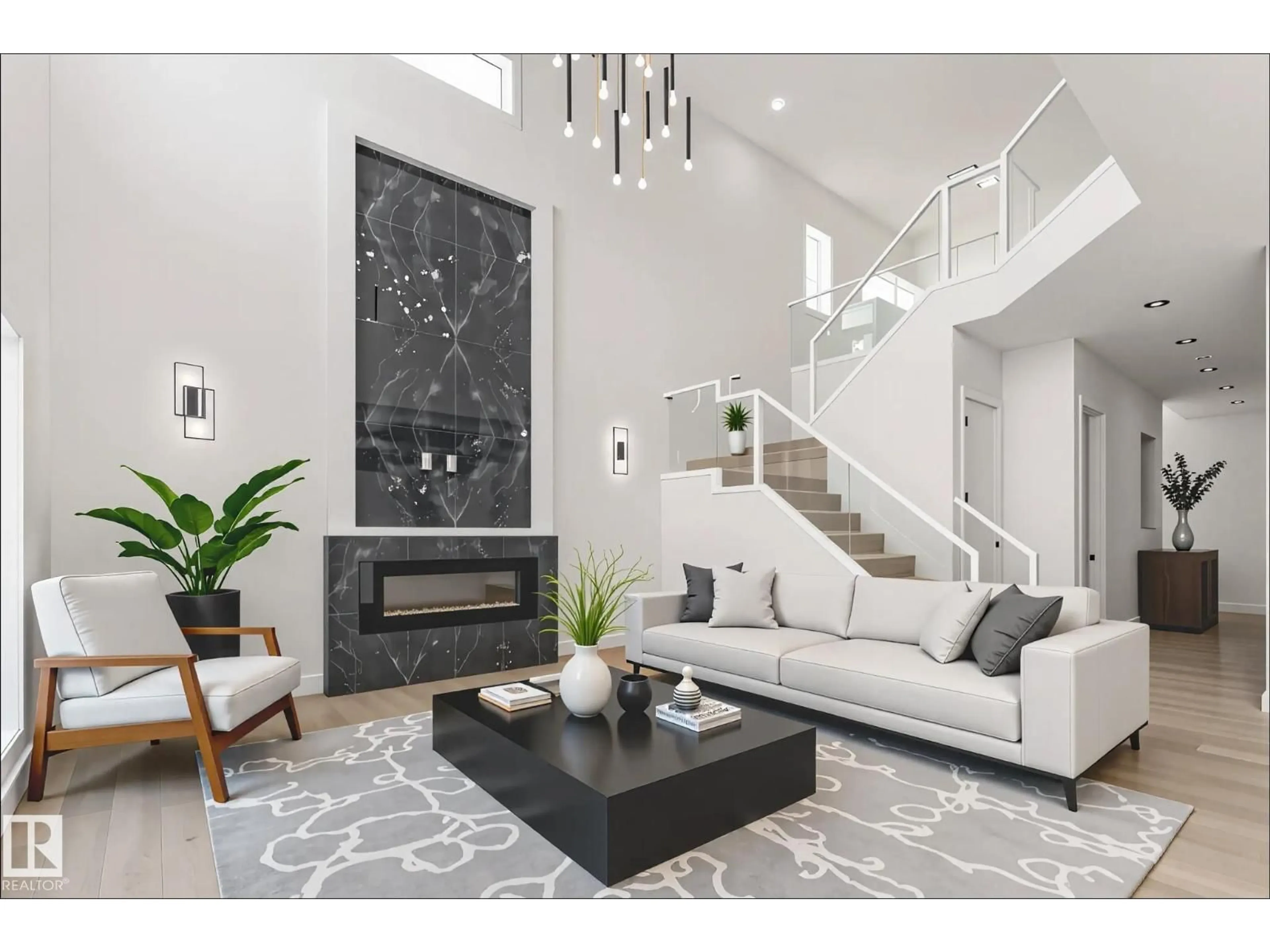 Living room with furniture, unknown for SW - 7043 KIVIAQ CR, Edmonton Alberta T6W5R2
