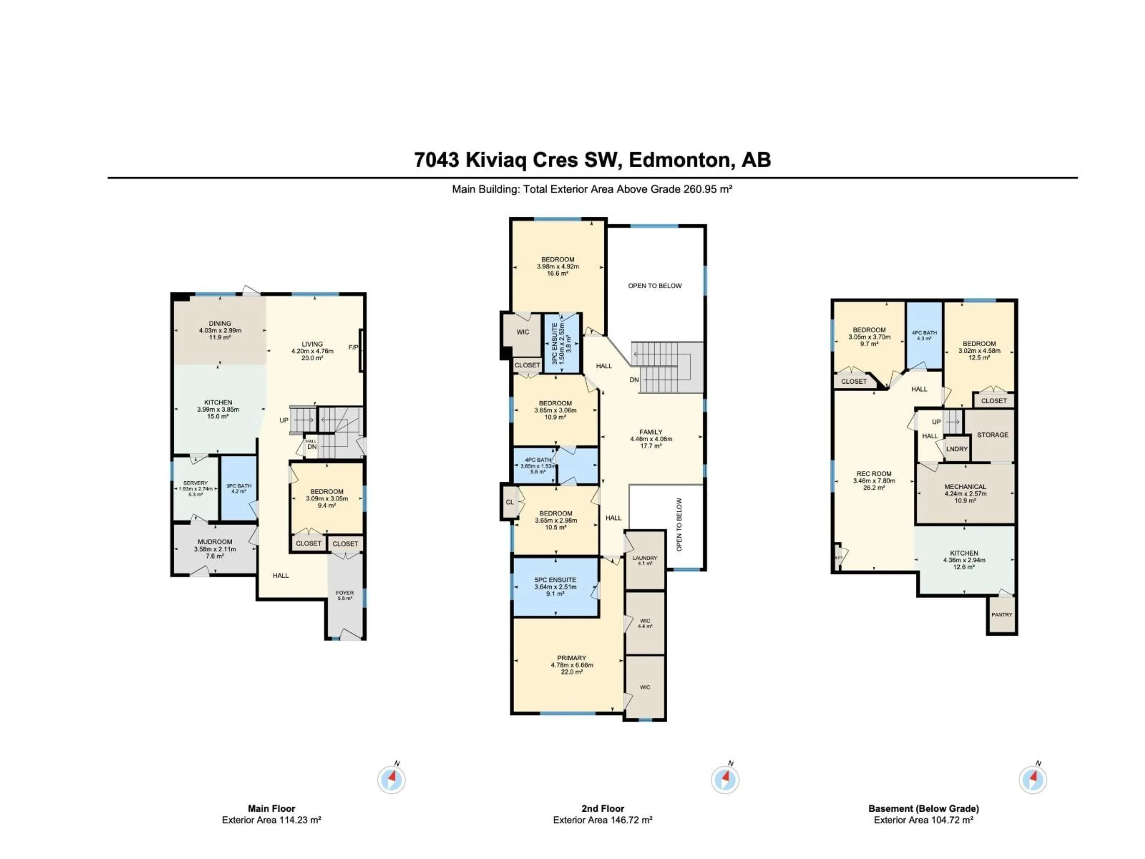 Floor plan for SW - 7043 KIVIAQ CR, Edmonton Alberta T6W5R2