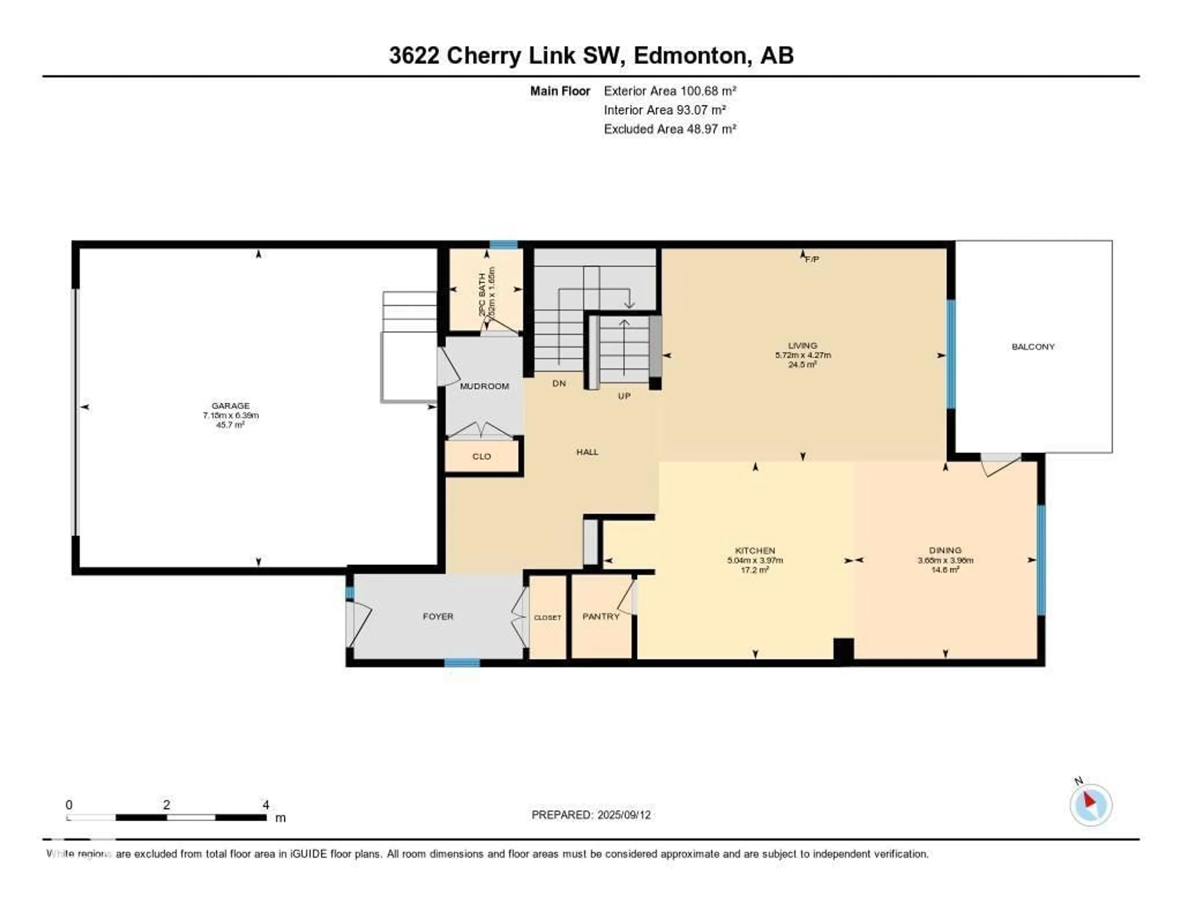 Floor plan for 3622 CHERRY LI SW, Edmonton Alberta T6X2B2