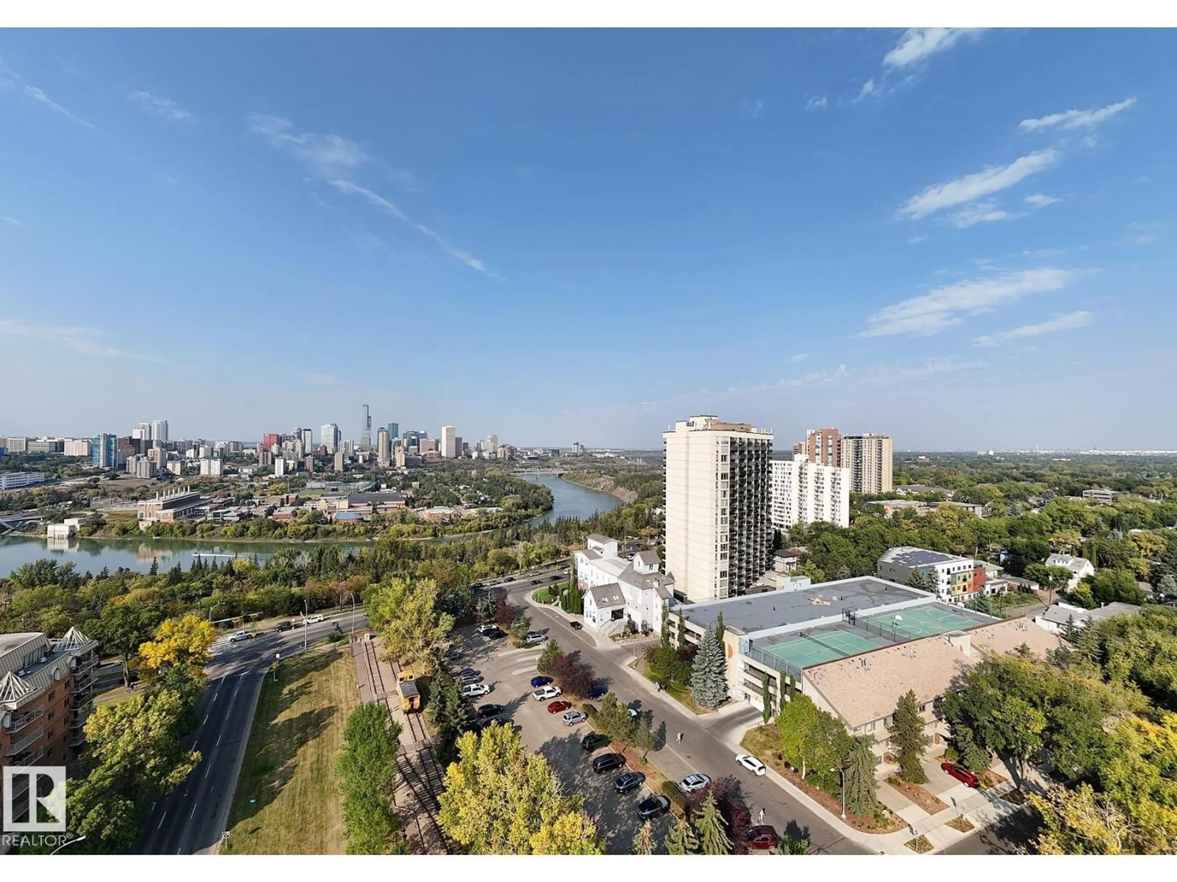 A pic from outside/outdoor area/front of a property/back of a property/a pic from drone, city buildings view from balcony for 1910 SASKATCHEWAN DR, Edmonton Alberta T6E6B6