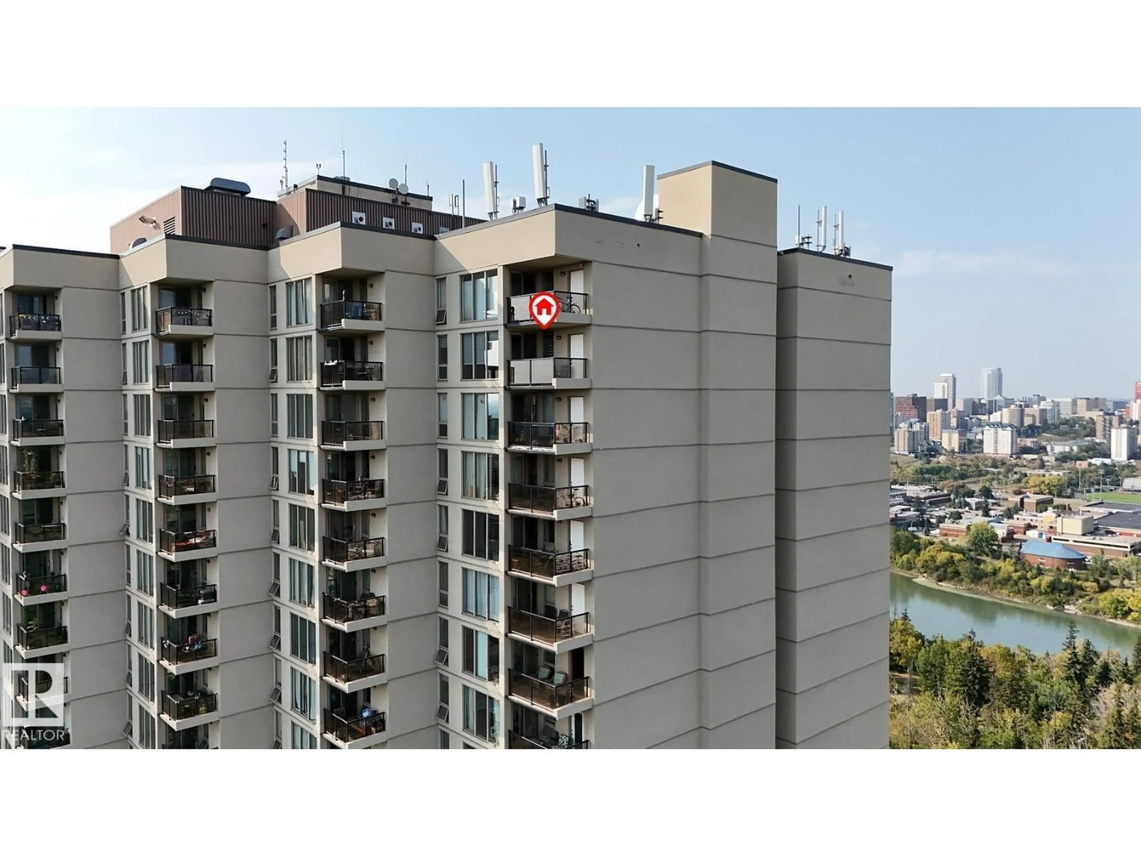 Balcony in the apartment, city buildings view from balcony for 1910 SASKATCHEWAN DR, Edmonton Alberta T6E6B6