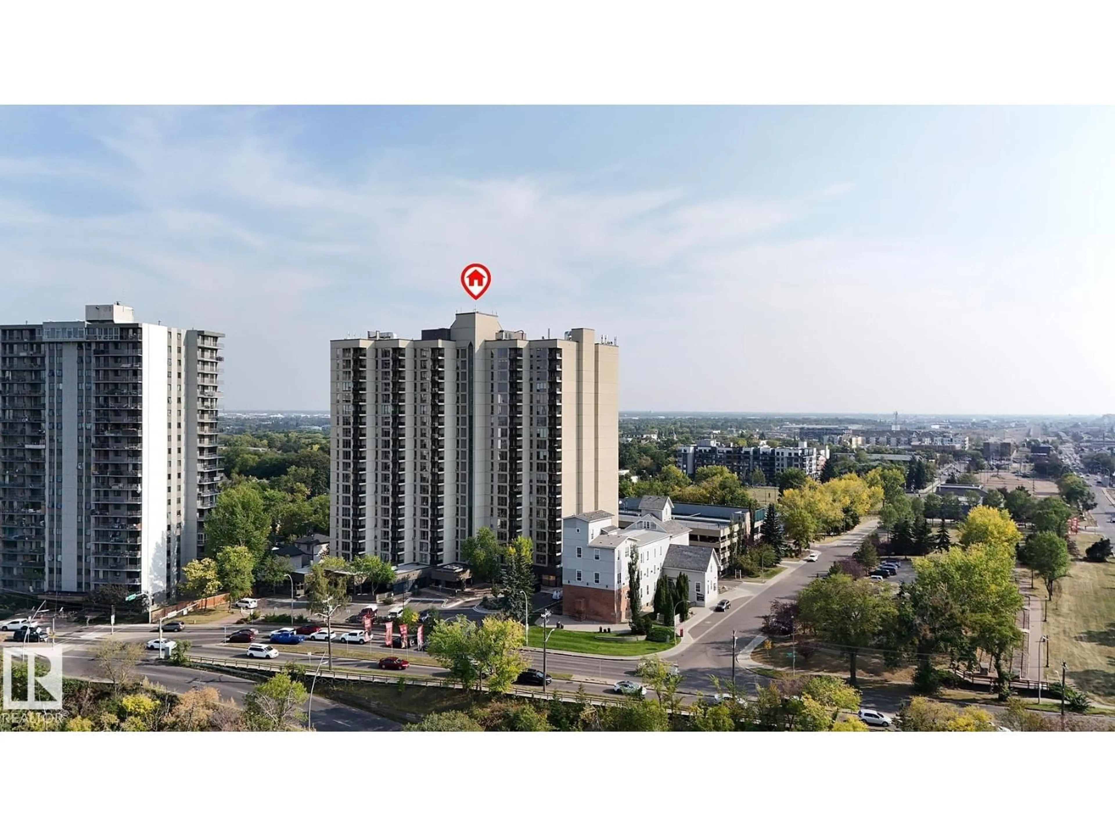 A pic from outside/outdoor area/front of a property/back of a property/a pic from drone, city buildings view from balcony for 1910 SASKATCHEWAN DR, Edmonton Alberta T6E6B6