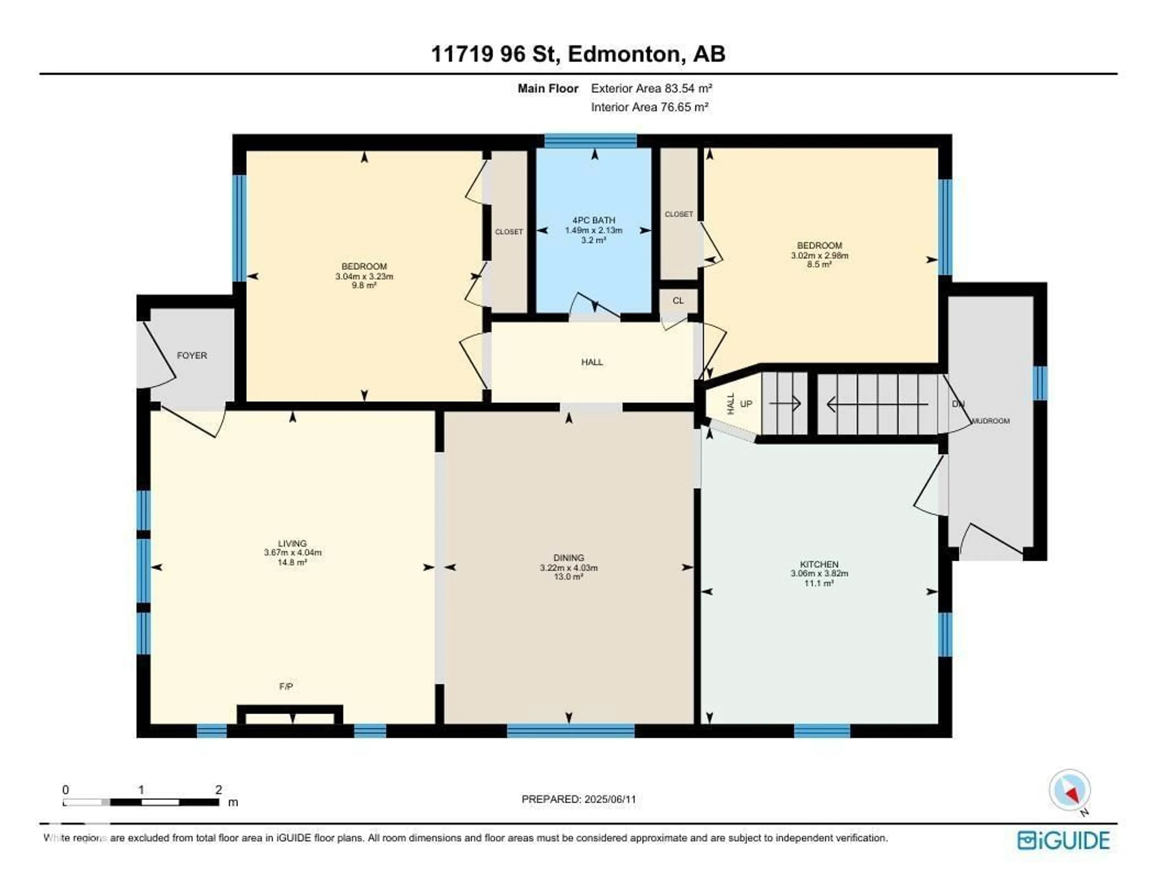 Floor plan for 11719 96 ST, Edmonton Alberta T5G1V1