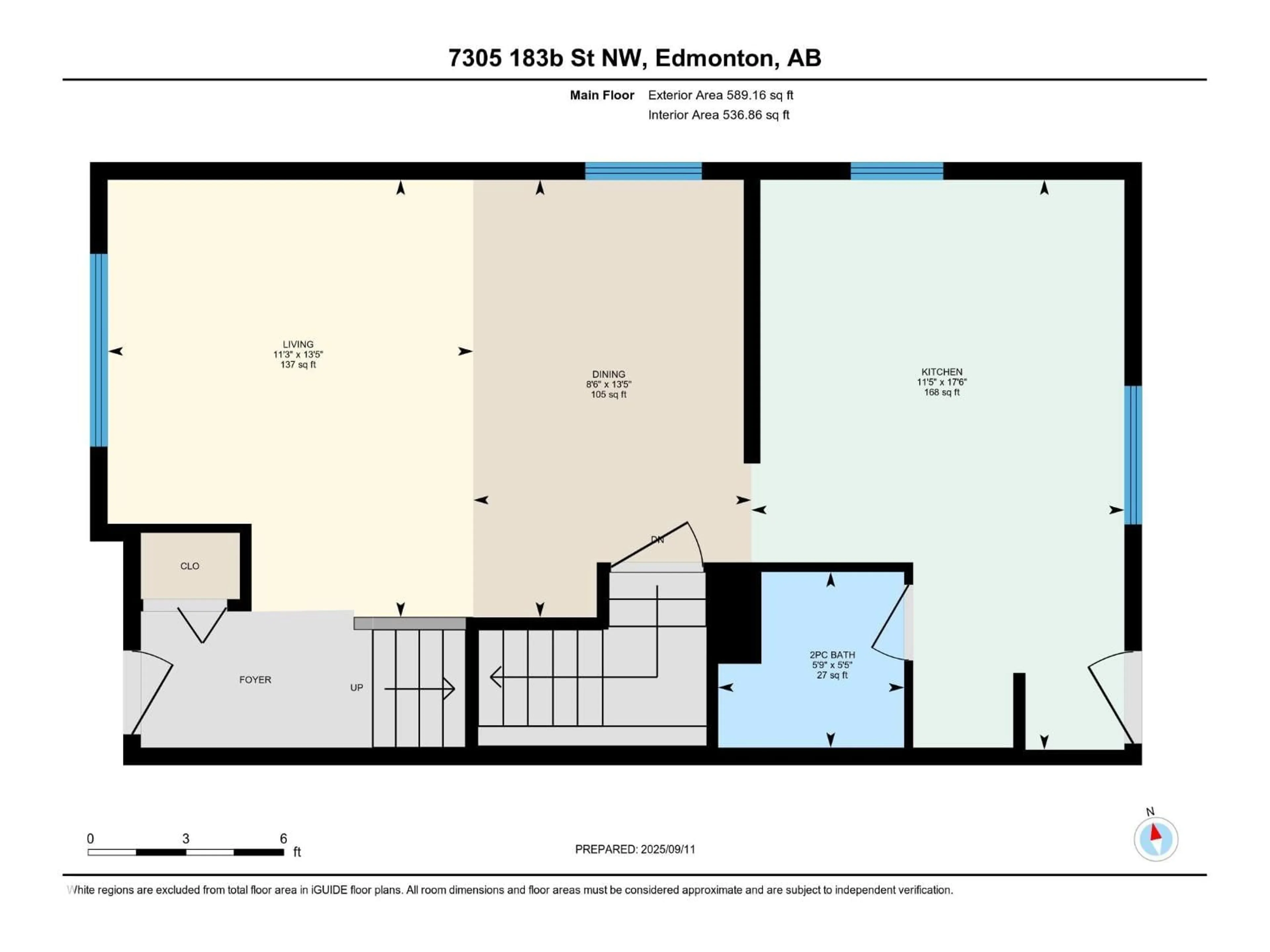 Floor plan for NW - 7305 183B ST, Edmonton Alberta T5T3Y8
