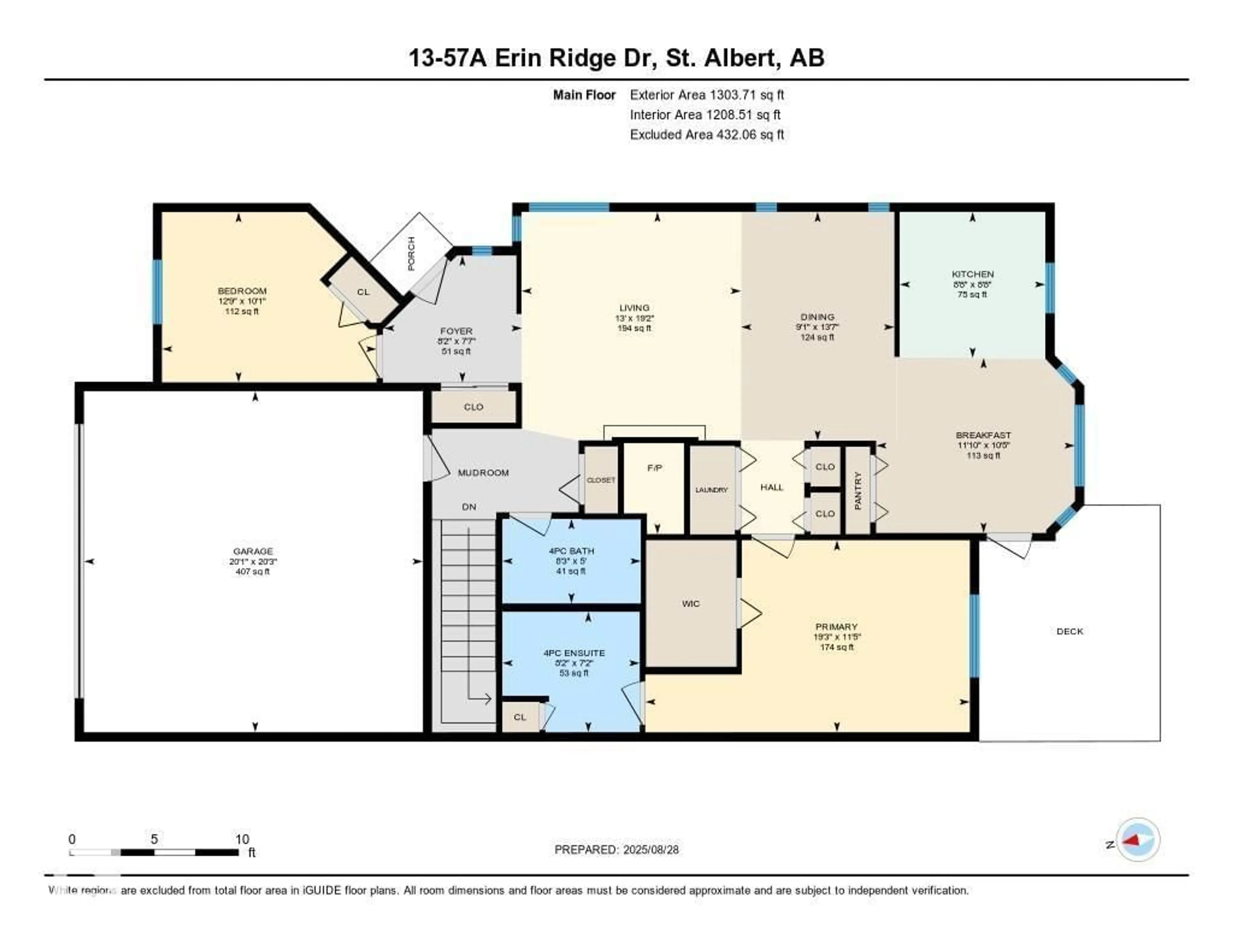 Floor plan for 13 57A ERIN RIDGE DR, St. Albert Alberta T8N6G1