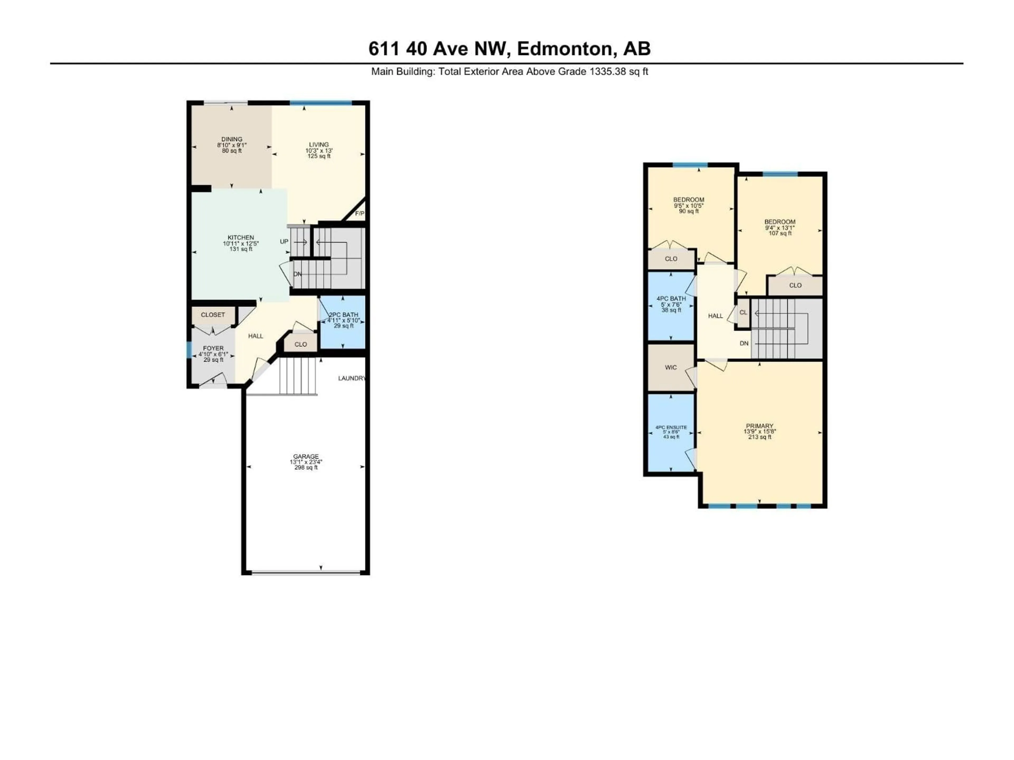 Floor plan for 611 40 AV, Edmonton Alberta T6T0T5