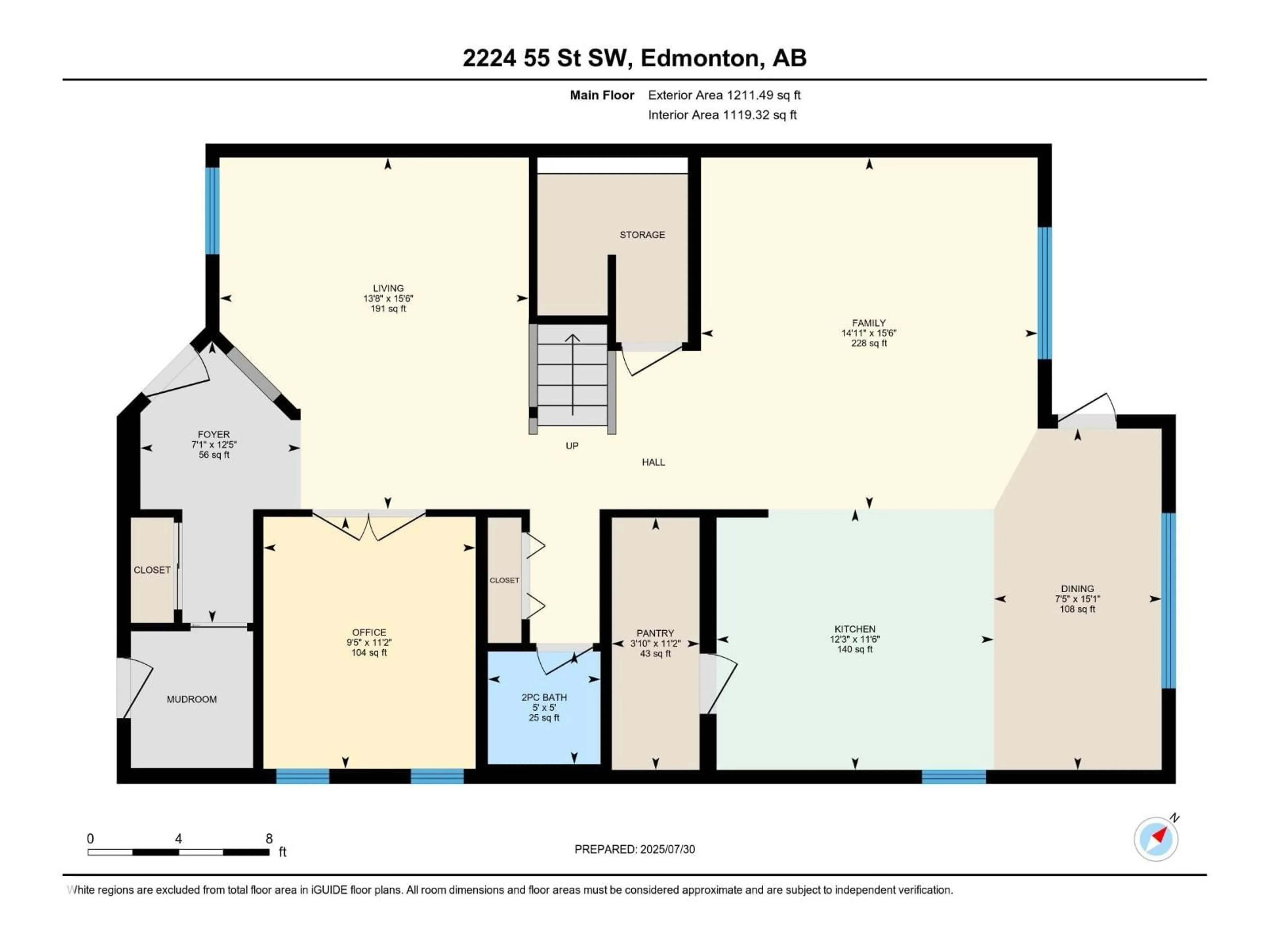 Floor plan for SW - 2224 55 ST, Edmonton Alberta T6X2H9