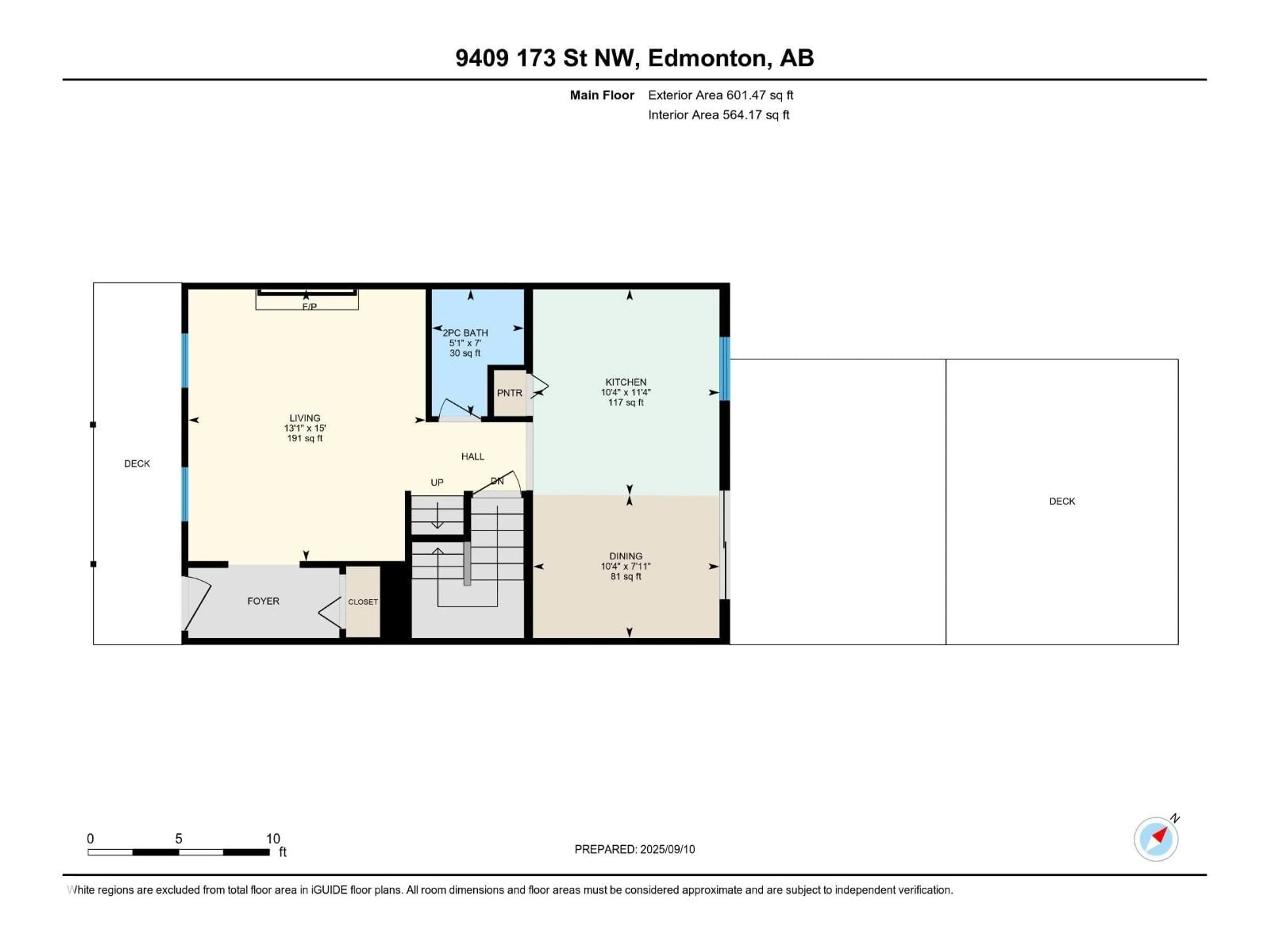 Floor plan for NW - 9409 173 ST, Edmonton Alberta T5T3G4