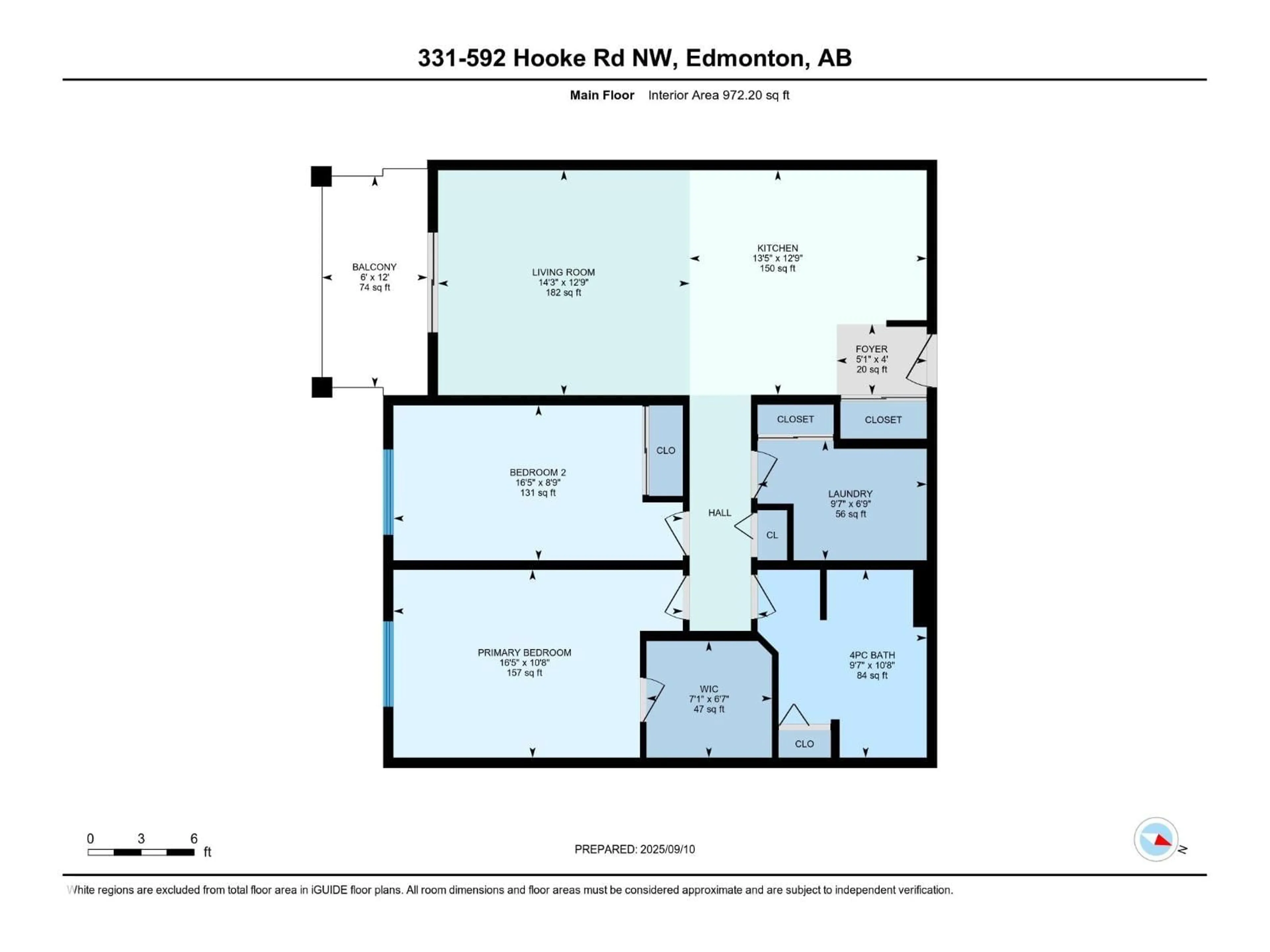 Floor plan for 592 - 331 HOOKE RD, Edmonton Alberta T5A5H2