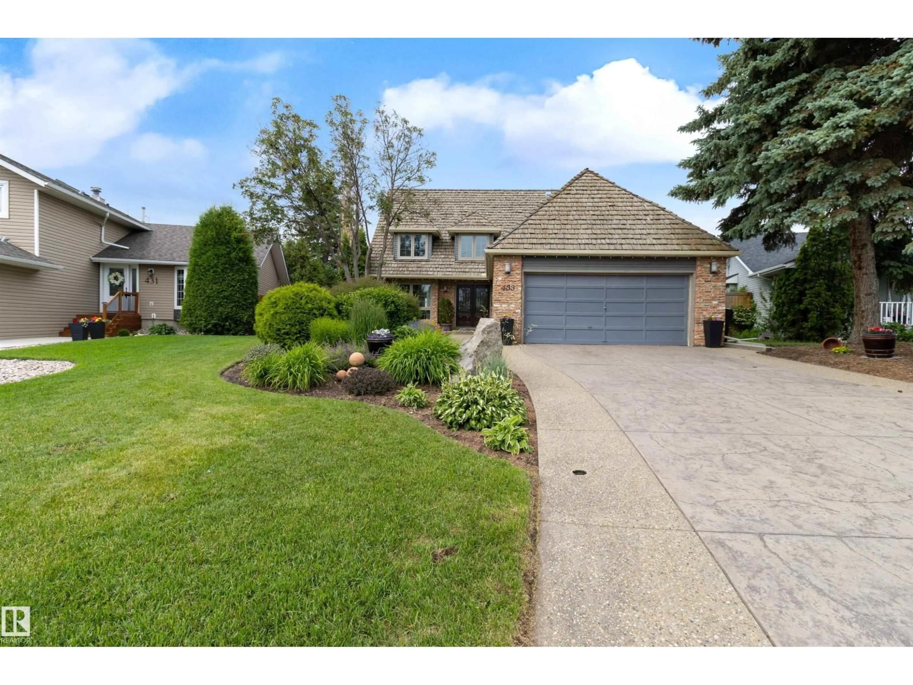 Home with brick exterior material, street for 433 VILLAGE DR, Sherwood Park Alberta T8A4K1