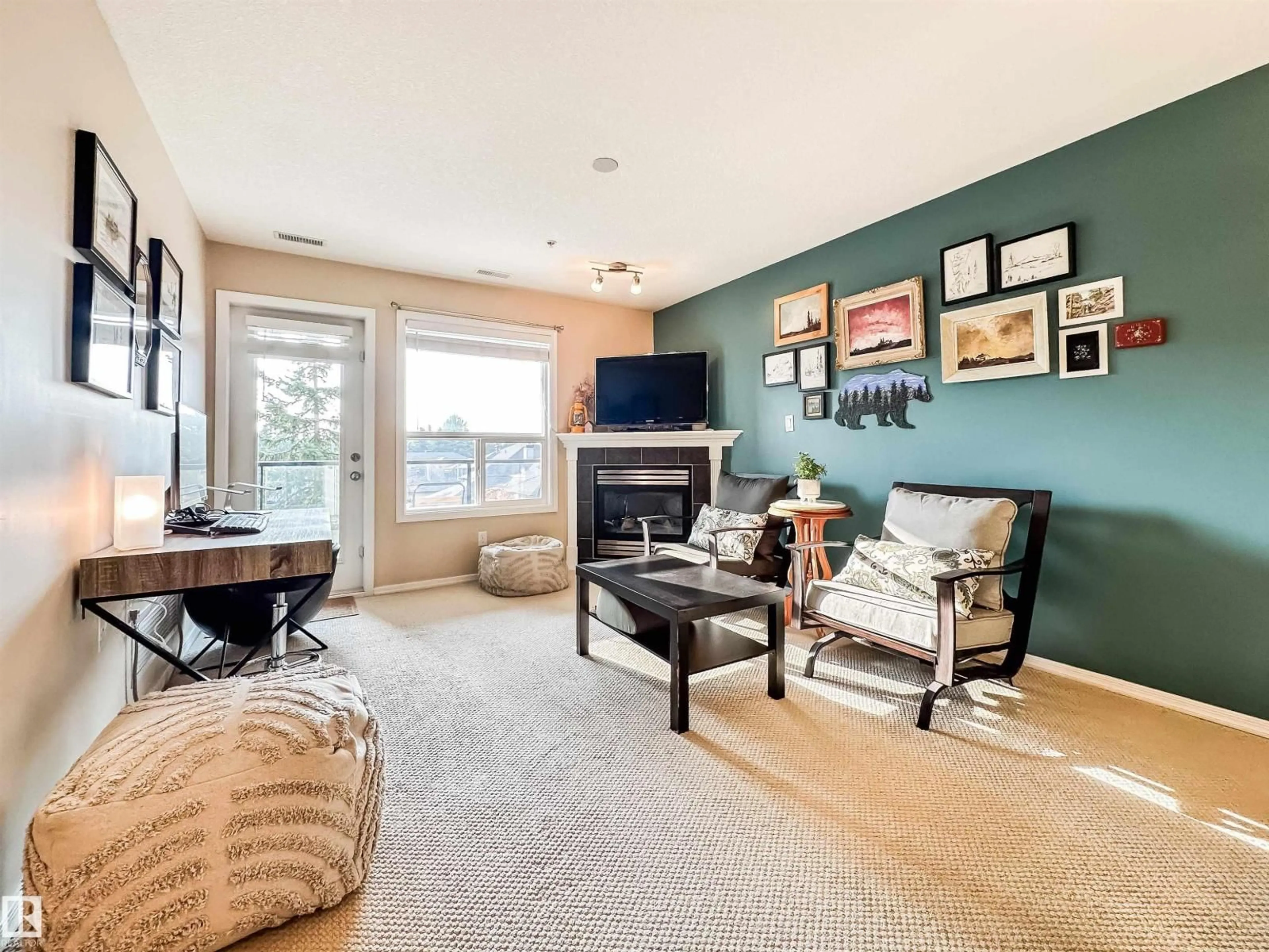 Living room with furniture, unknown for #320 - 1320 RUTHERFORD RD, Edmonton Alberta T6W0B6
