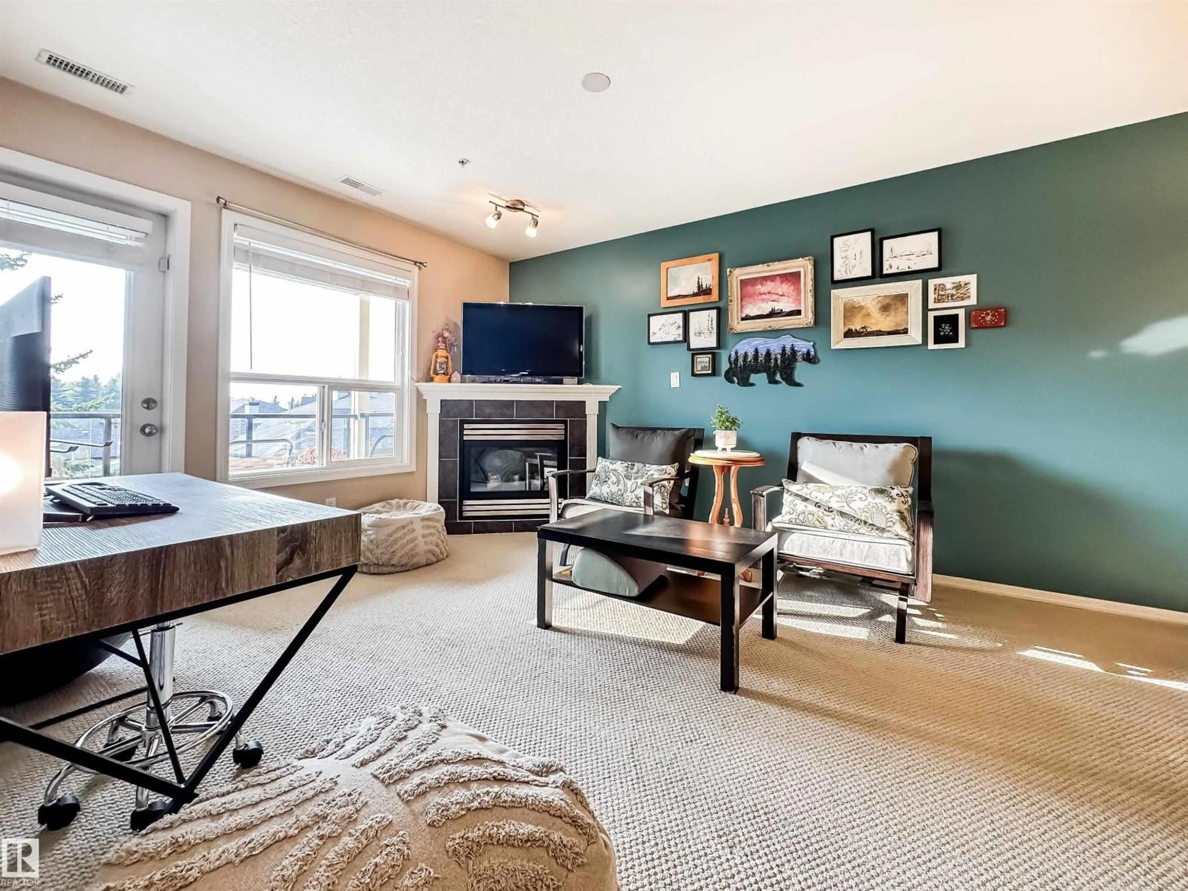 Living room with furniture, unknown for #320 - 1320 RUTHERFORD RD, Edmonton Alberta T6W0B6