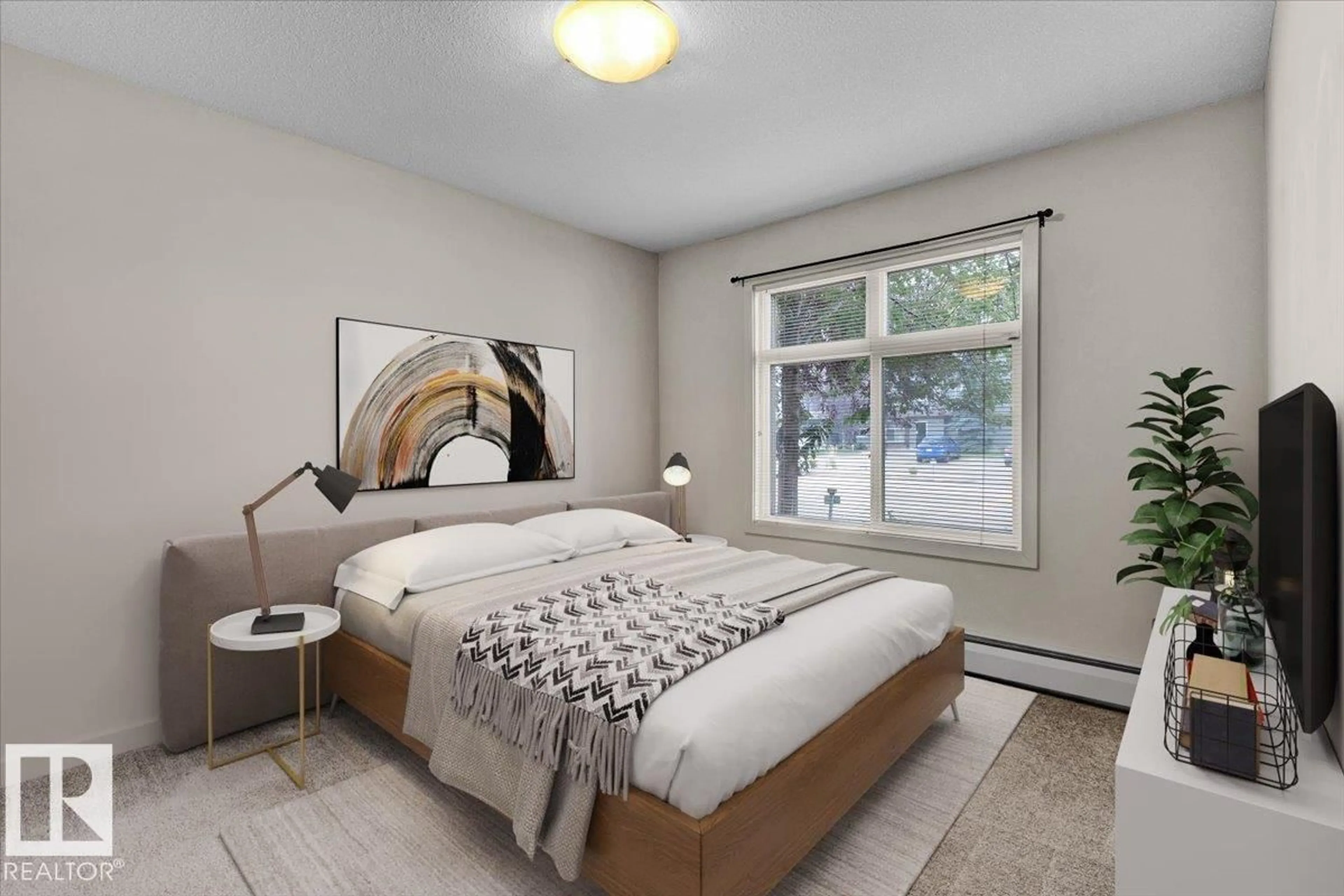 Bedroom with bed, unknown for #106 - 11615 ELLERSLIE RD, Edmonton Alberta T6W0J3