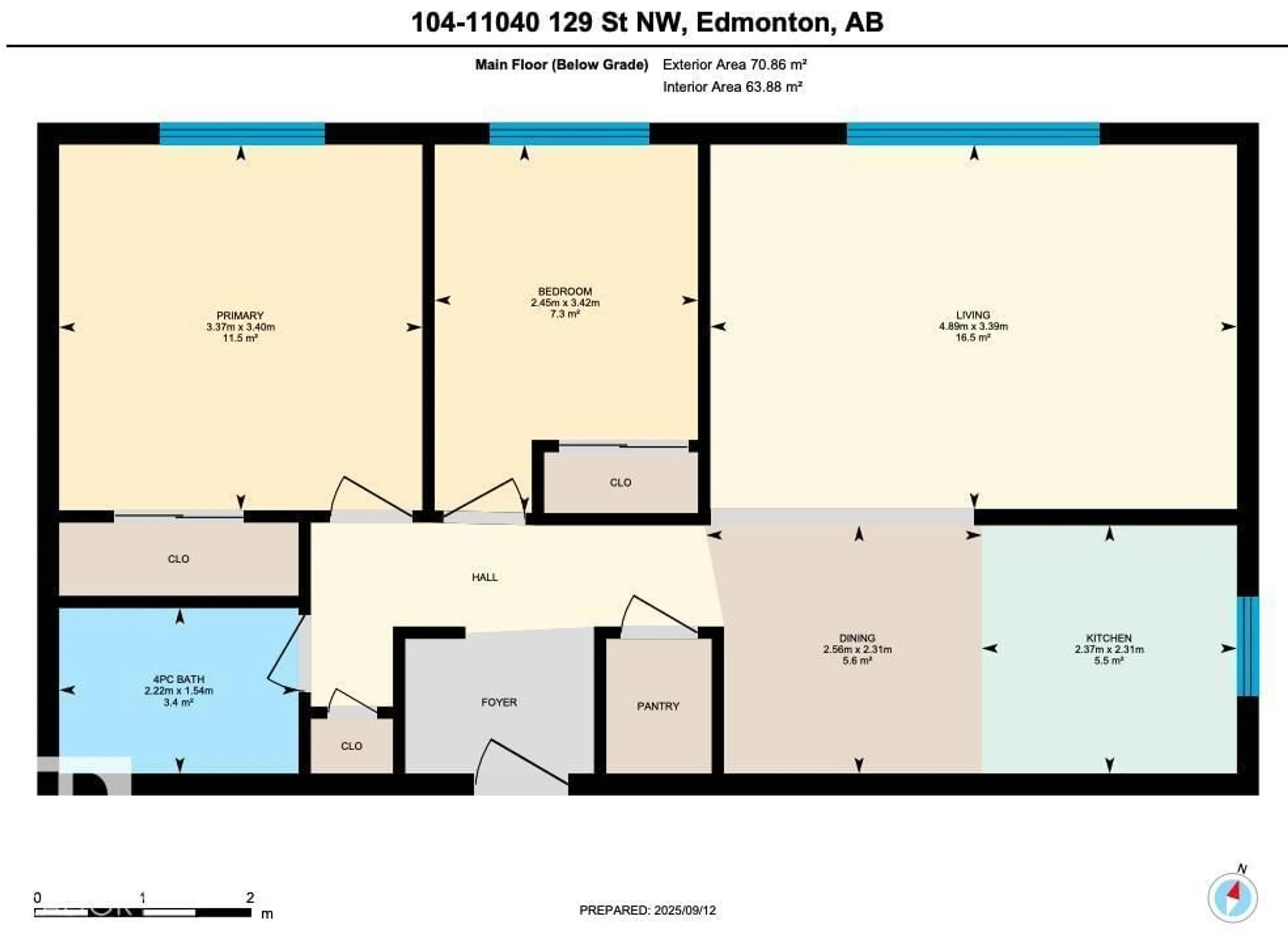 Floor plan for #104 - 11040 129 ST, Edmonton Alberta T5M0Y3