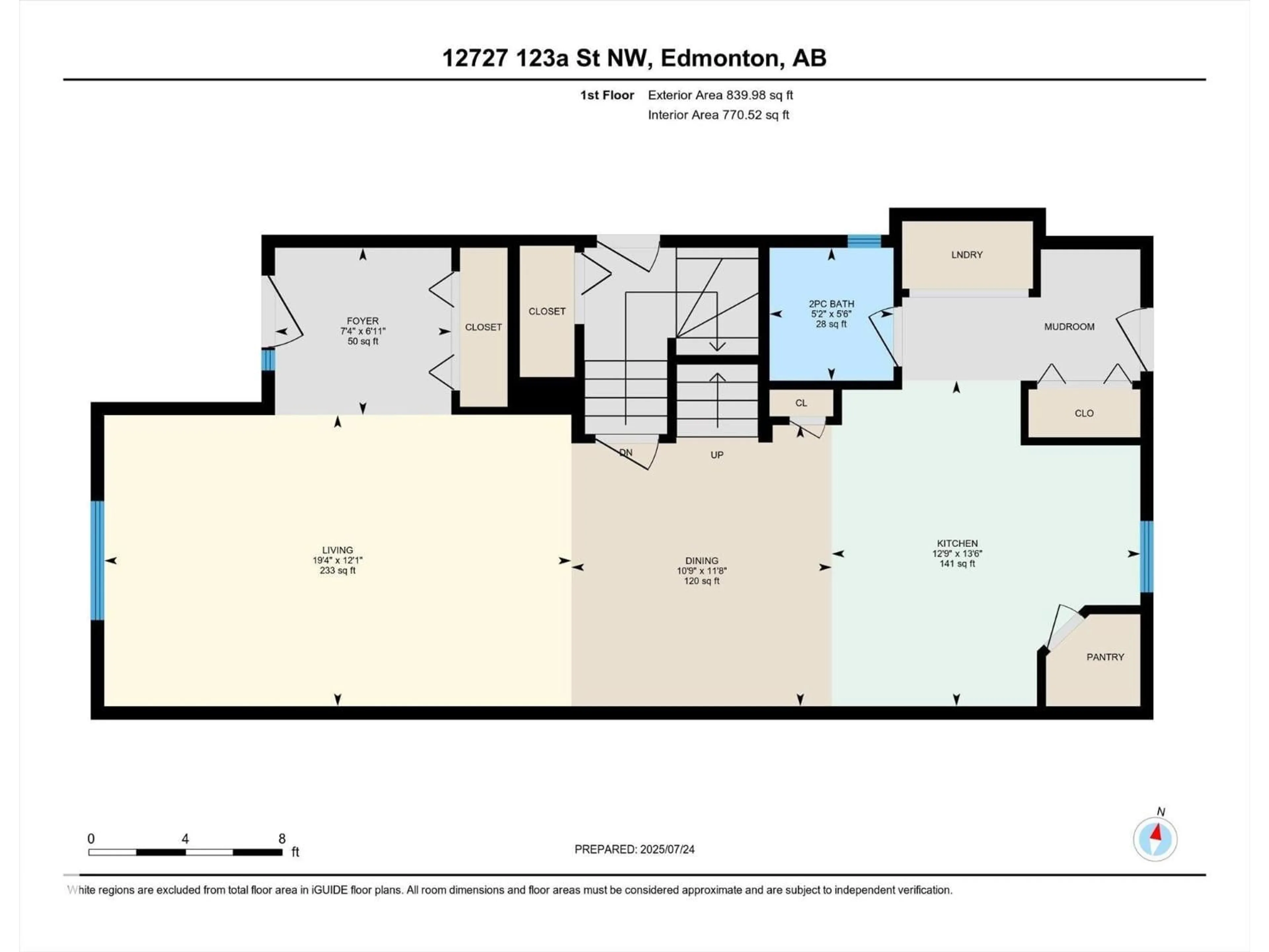 Floor plan for NW - 12727 123A ST, Edmonton Alberta T5L0K6