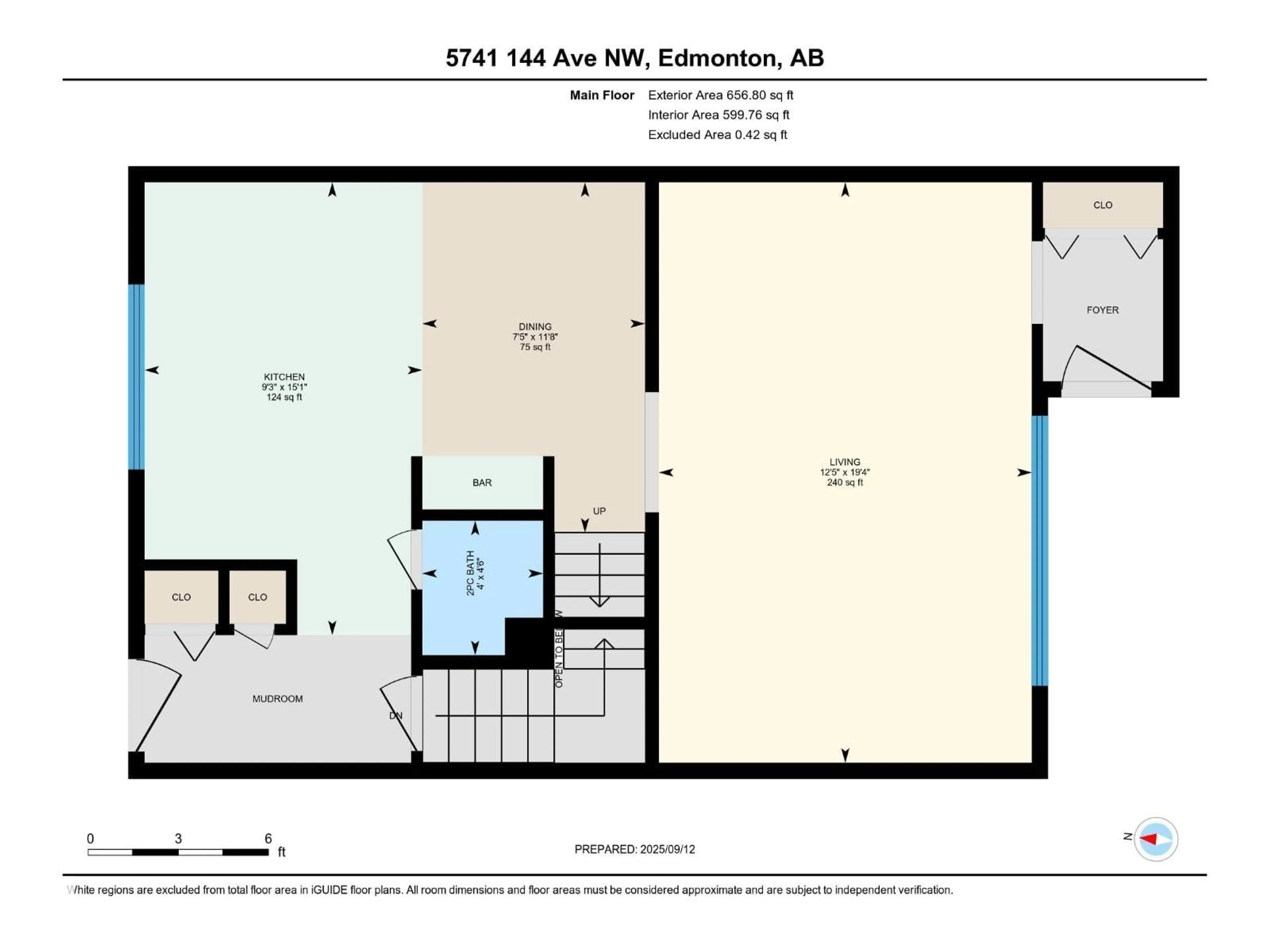 Floor plan for 5741 144 AV, Edmonton Alberta T5A1K6