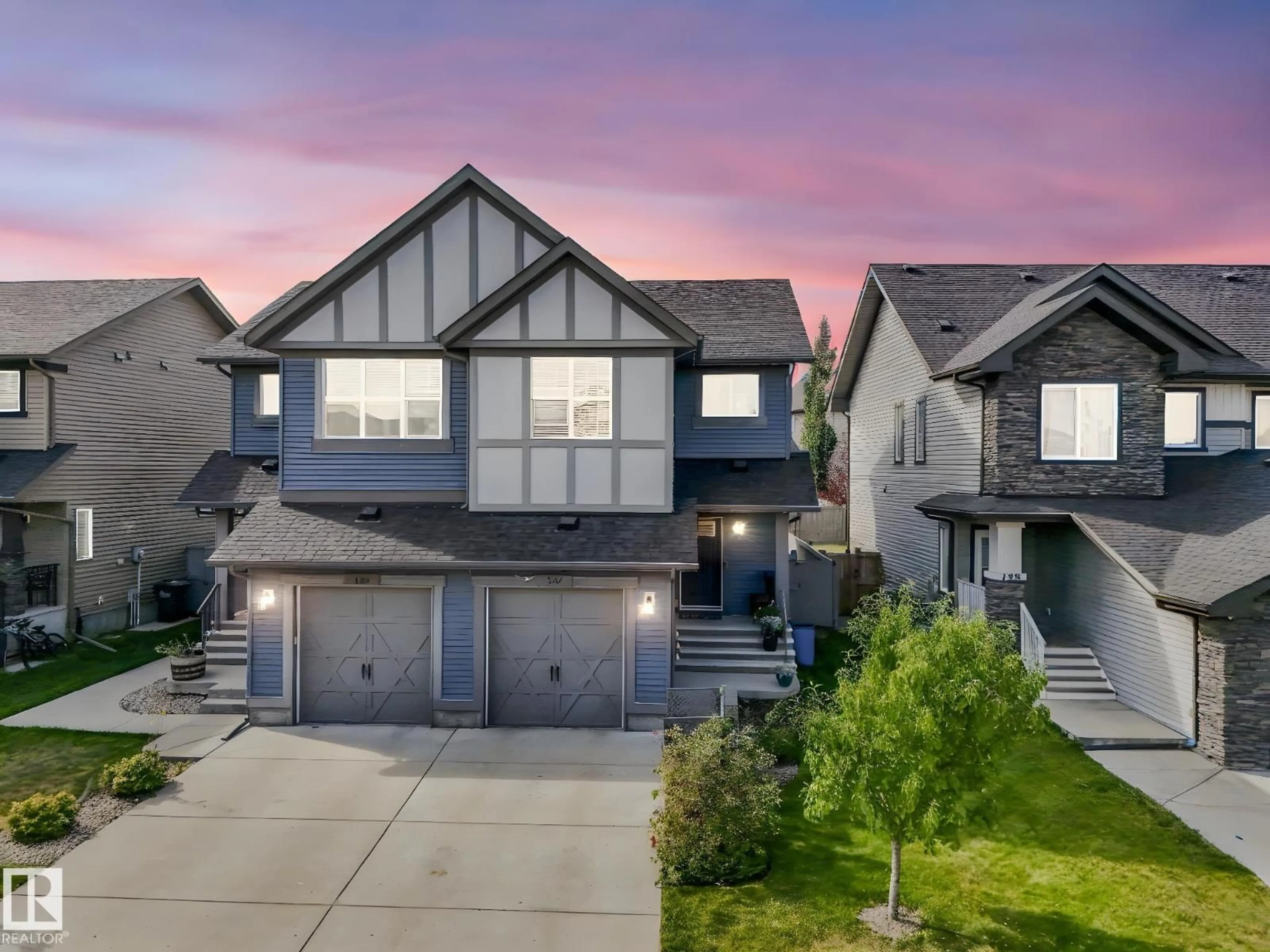 A pic from outside/outdoor area/front of a property/back of a property/a pic from drone, street for 127 AMBERLEY WY, Sherwood Park Alberta T8H0W4
