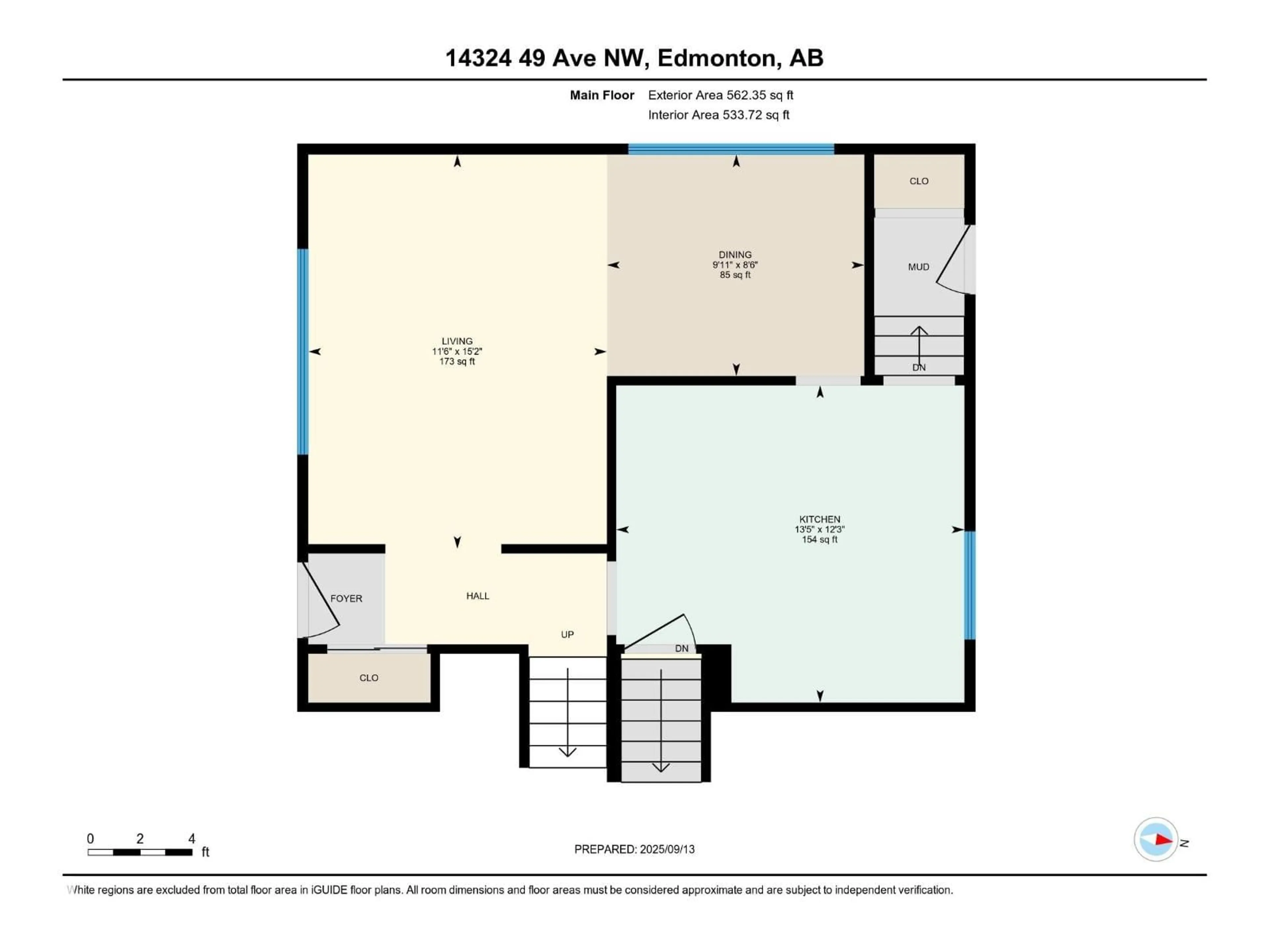 Floor plan for 14324 49 AV NW, Edmonton Alberta T6H0H8