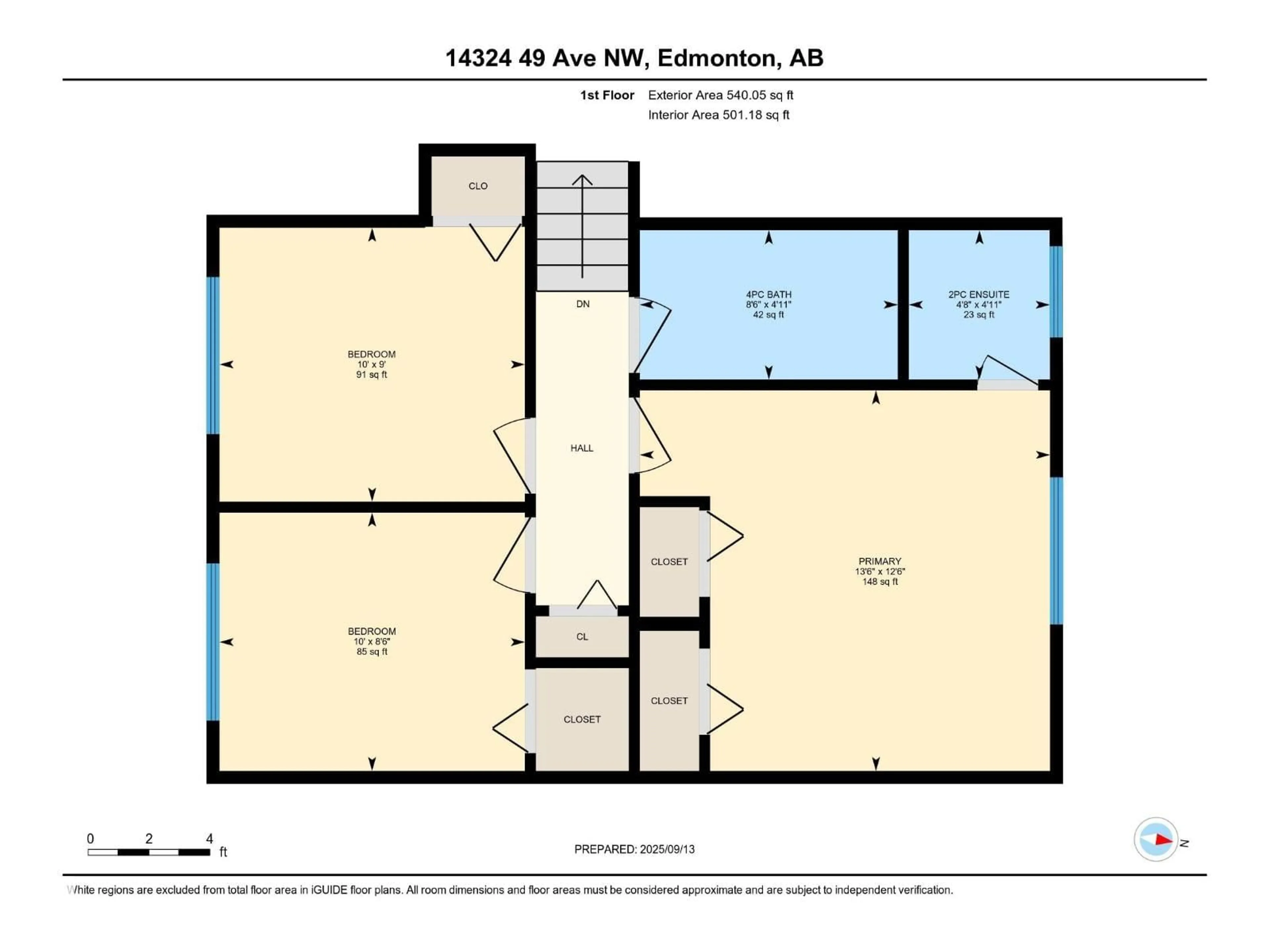 Floor plan for 14324 49 AV NW, Edmonton Alberta T6H0H8