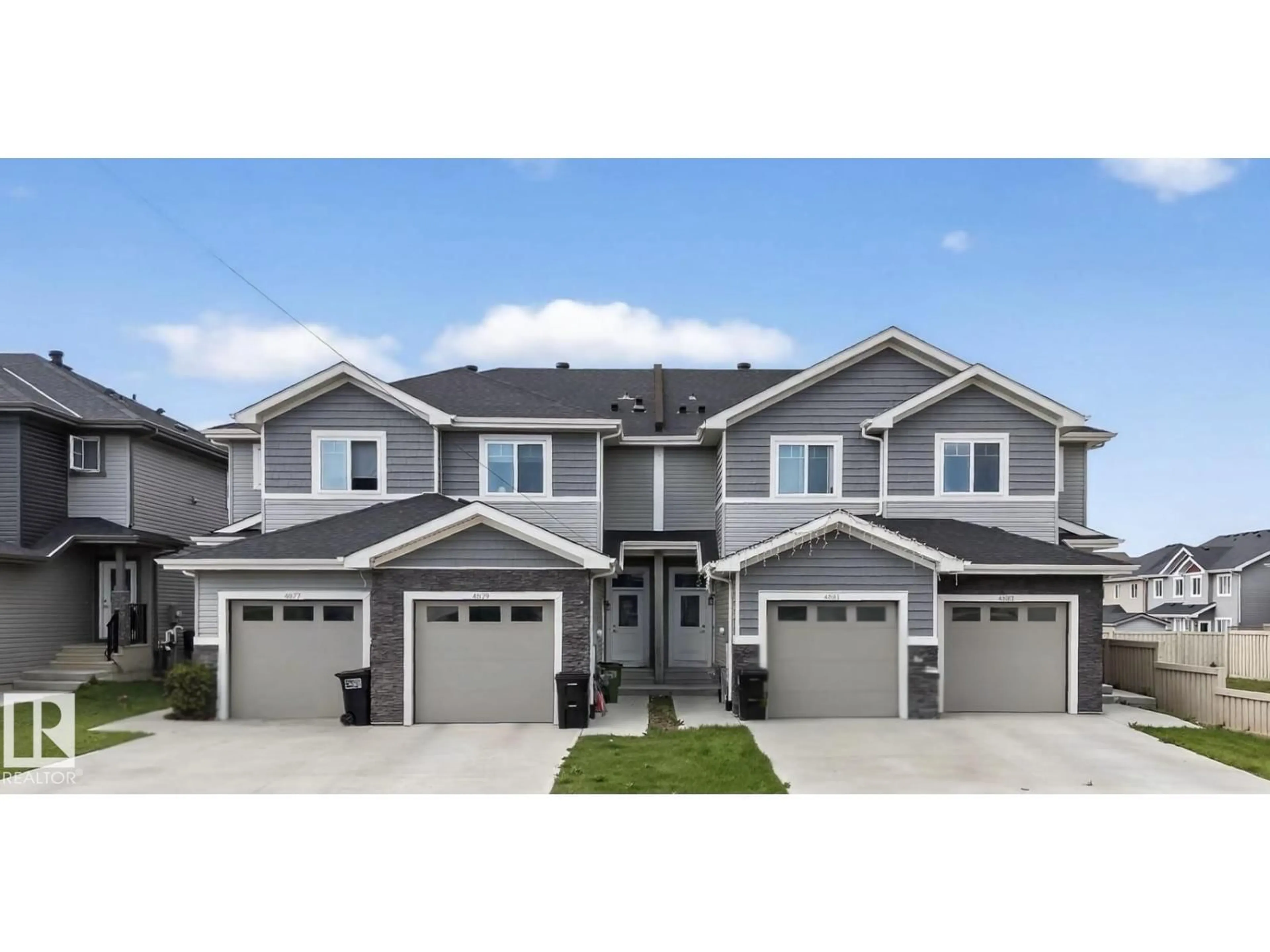 Home with vinyl exterior material, street for 4877/79/81/83 ALWOOD PT, Edmonton Alberta T6W4N1