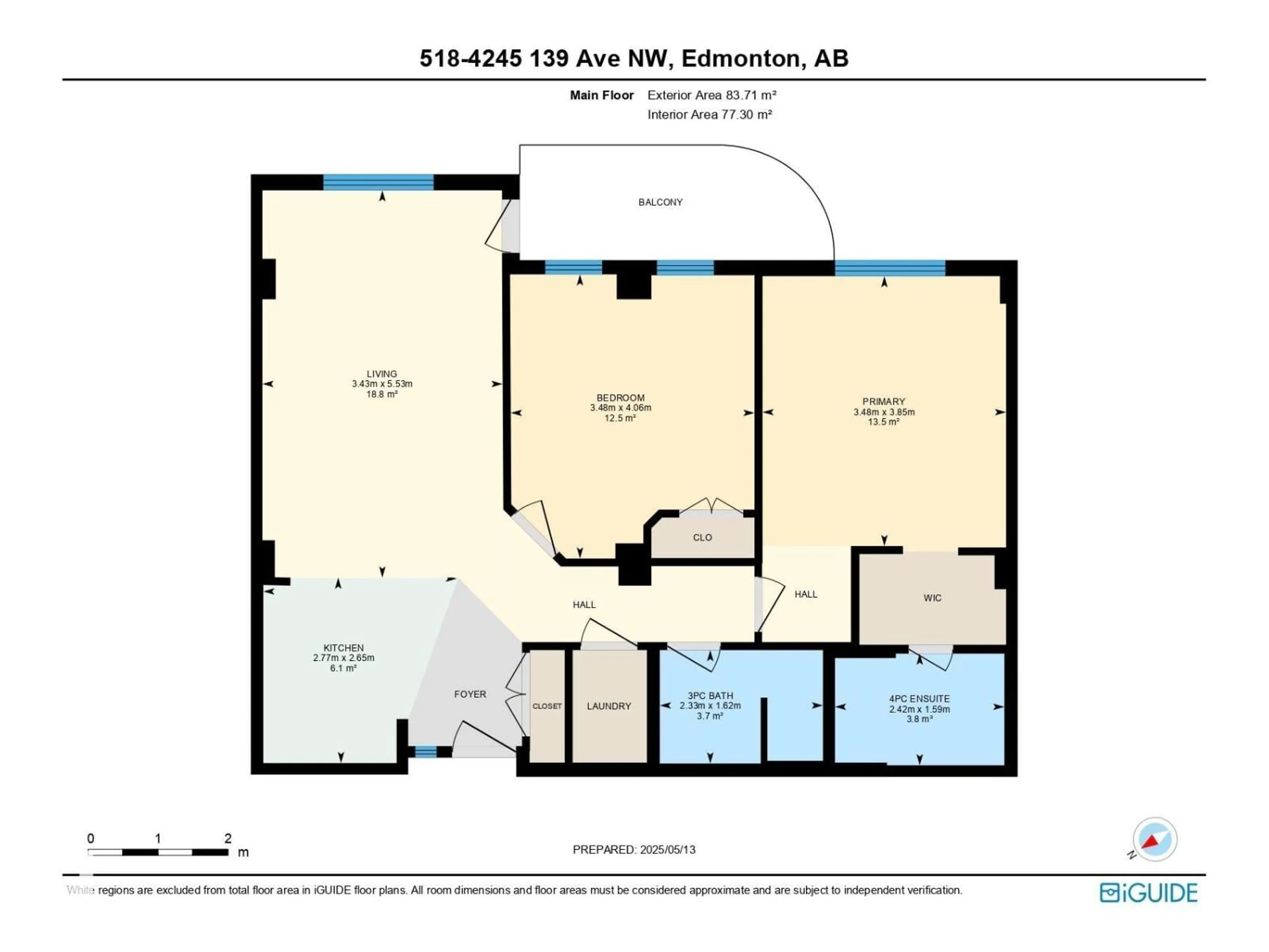 Floor plan for #1-518 - 4245 139 AV, Edmonton Alberta T5Y3E8