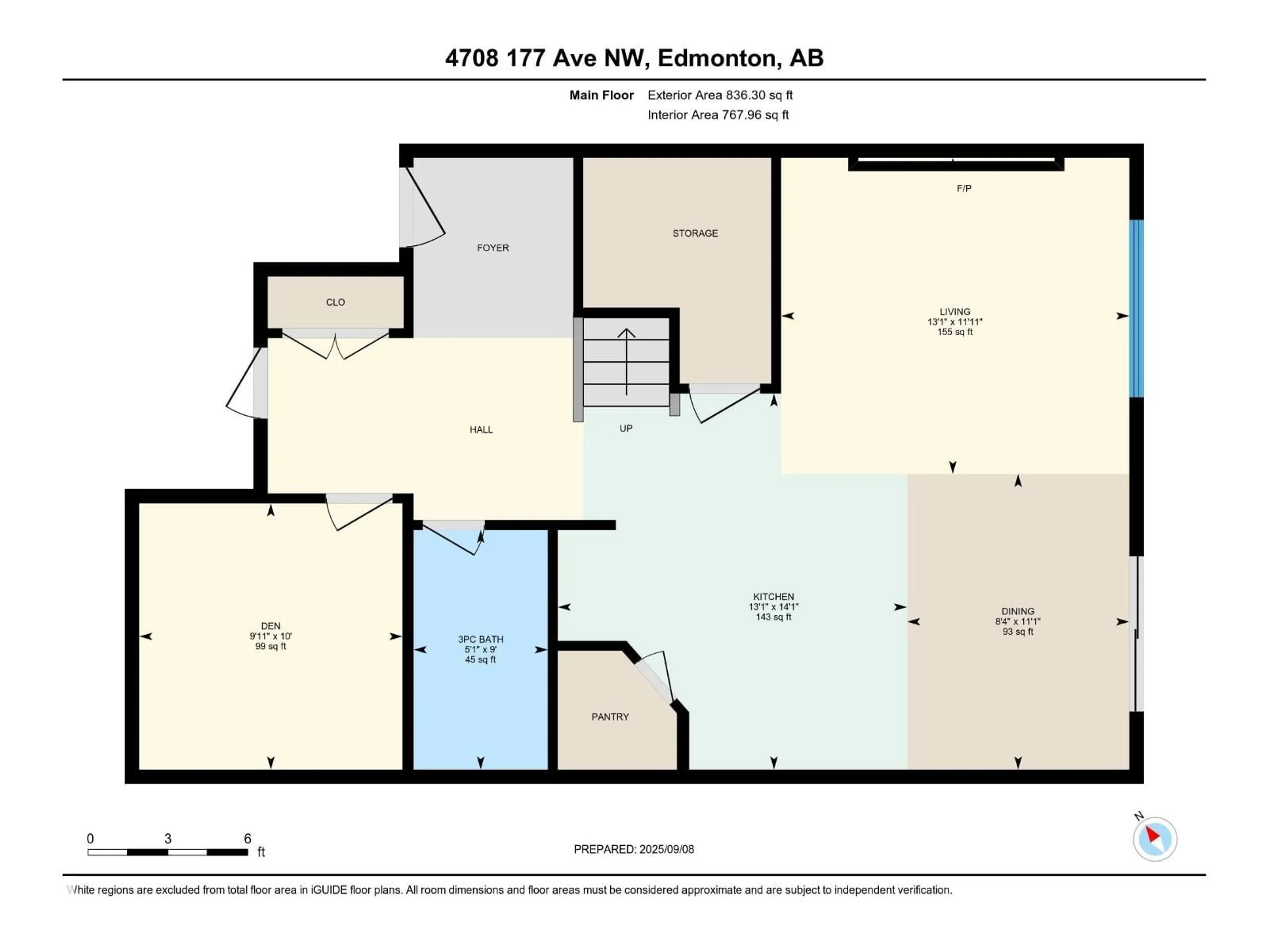 Floor plan for NW - 4708 177 AV, Edmonton Alberta T5Y4G4