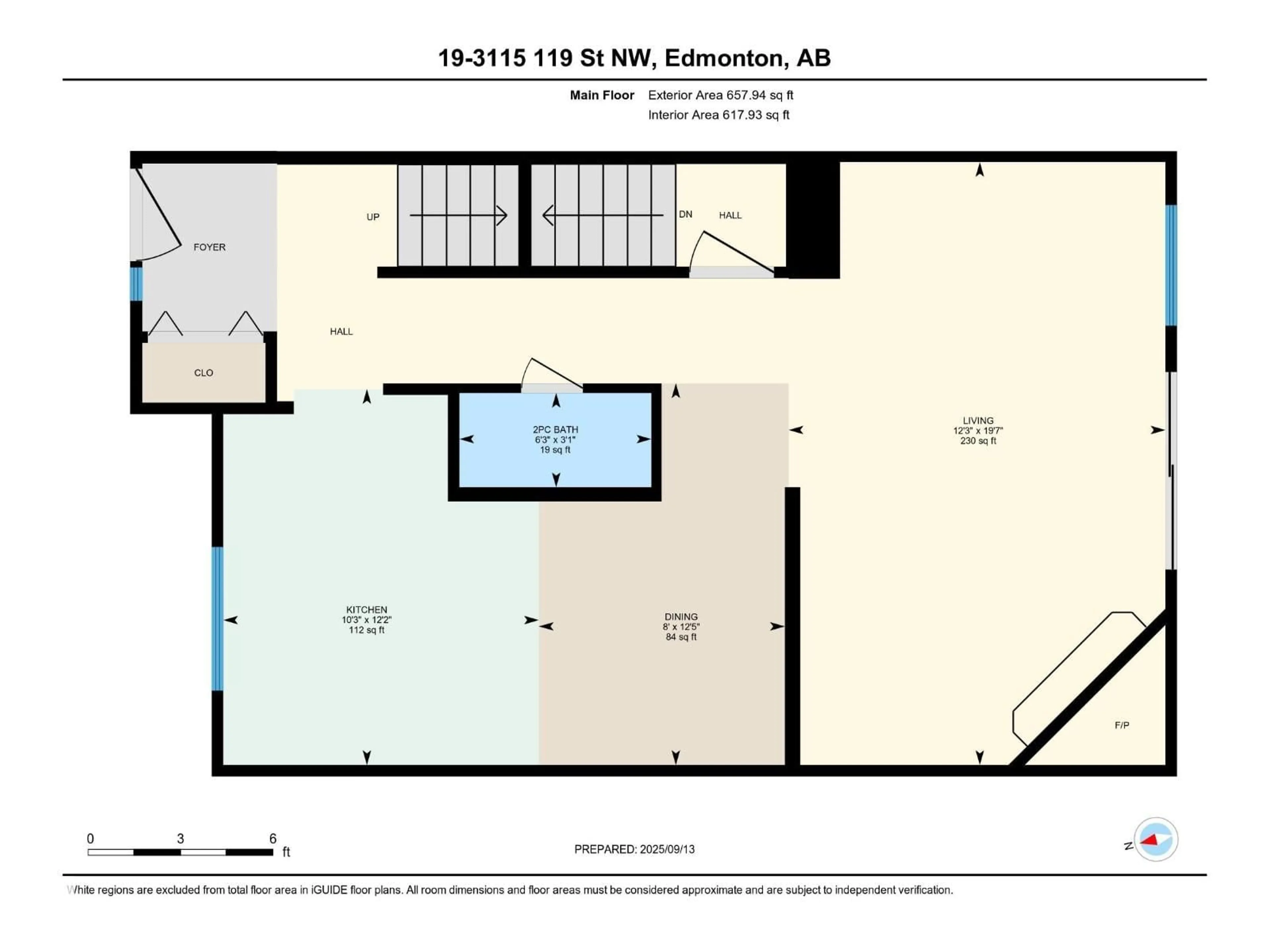 Floor plan for 19 - 3115 119 ST, Edmonton Alberta T6J5N5