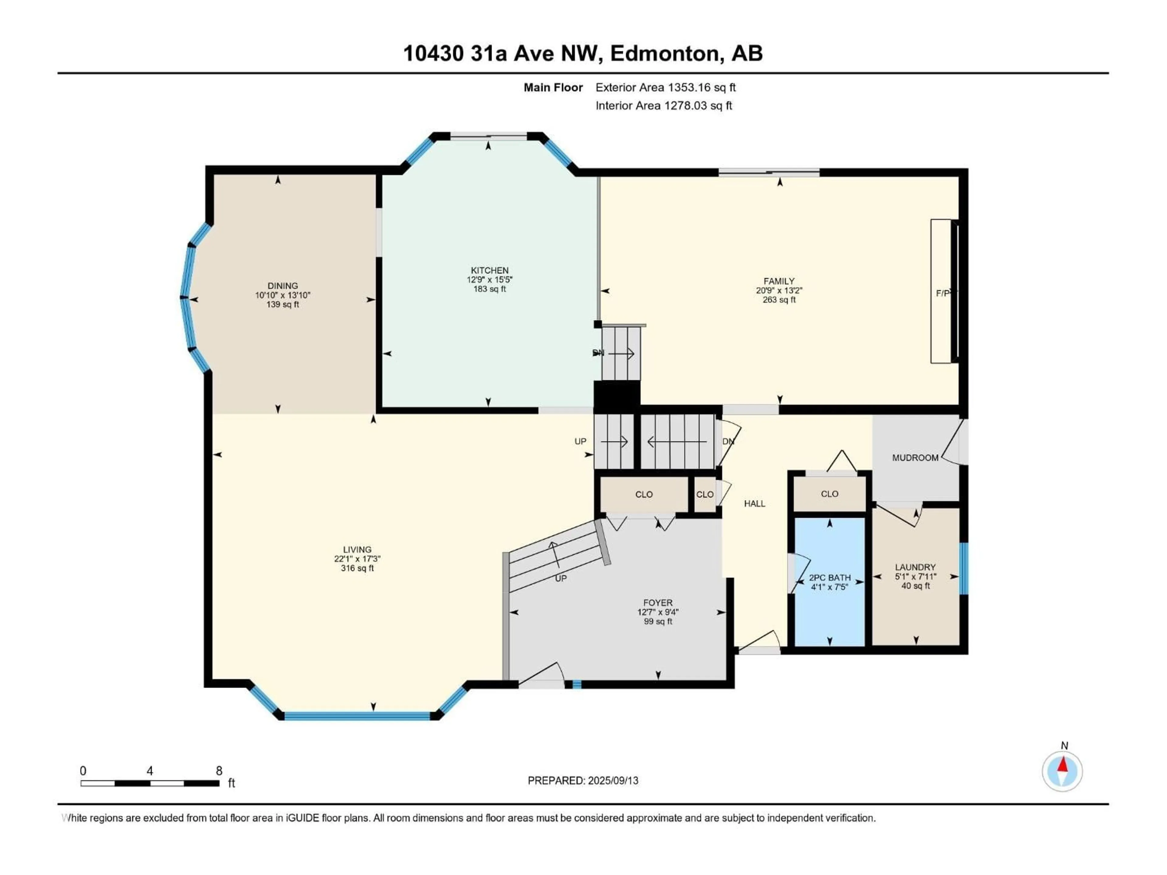 Floor plan for 10430 31A AV, Edmonton Alberta T6J3B4