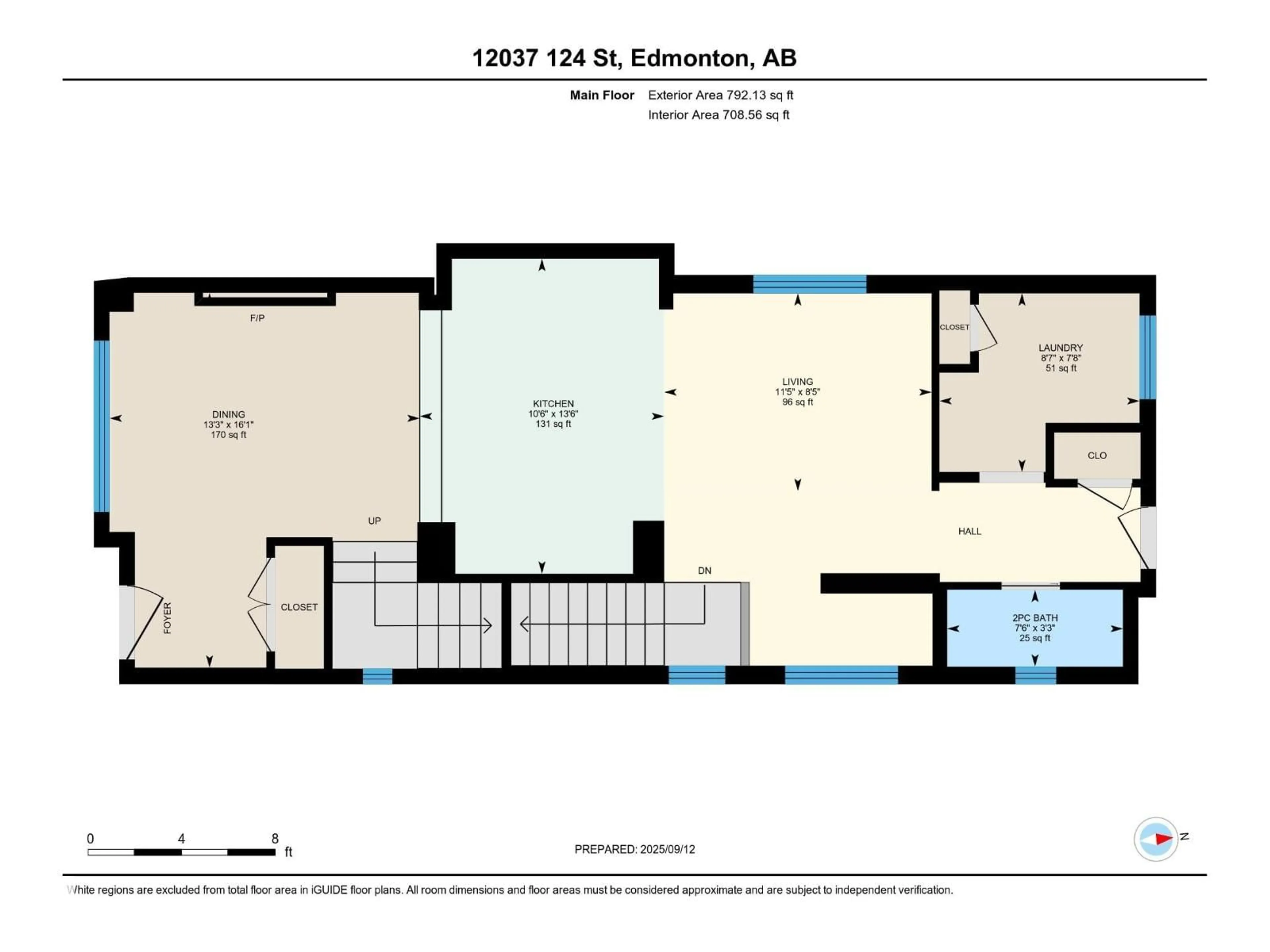 Floor plan for NW - 12037 124 ST, Edmonton Alberta T5L0M8