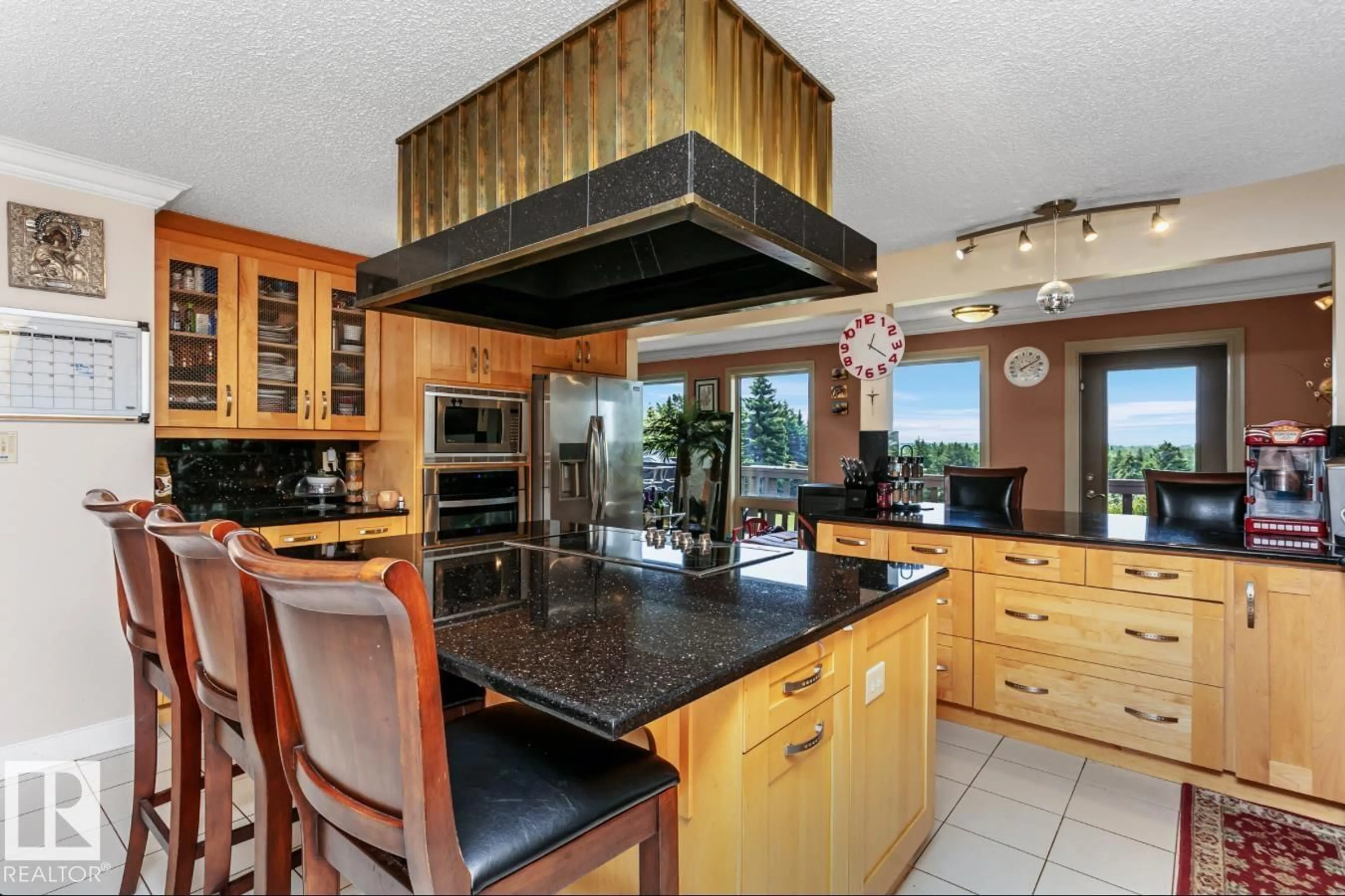 Contemporary kitchen, ceramic/tile floor for 53310 RR 221 229 HUNTER’S HILL, Rural Strathcona County Alberta T8E2L2