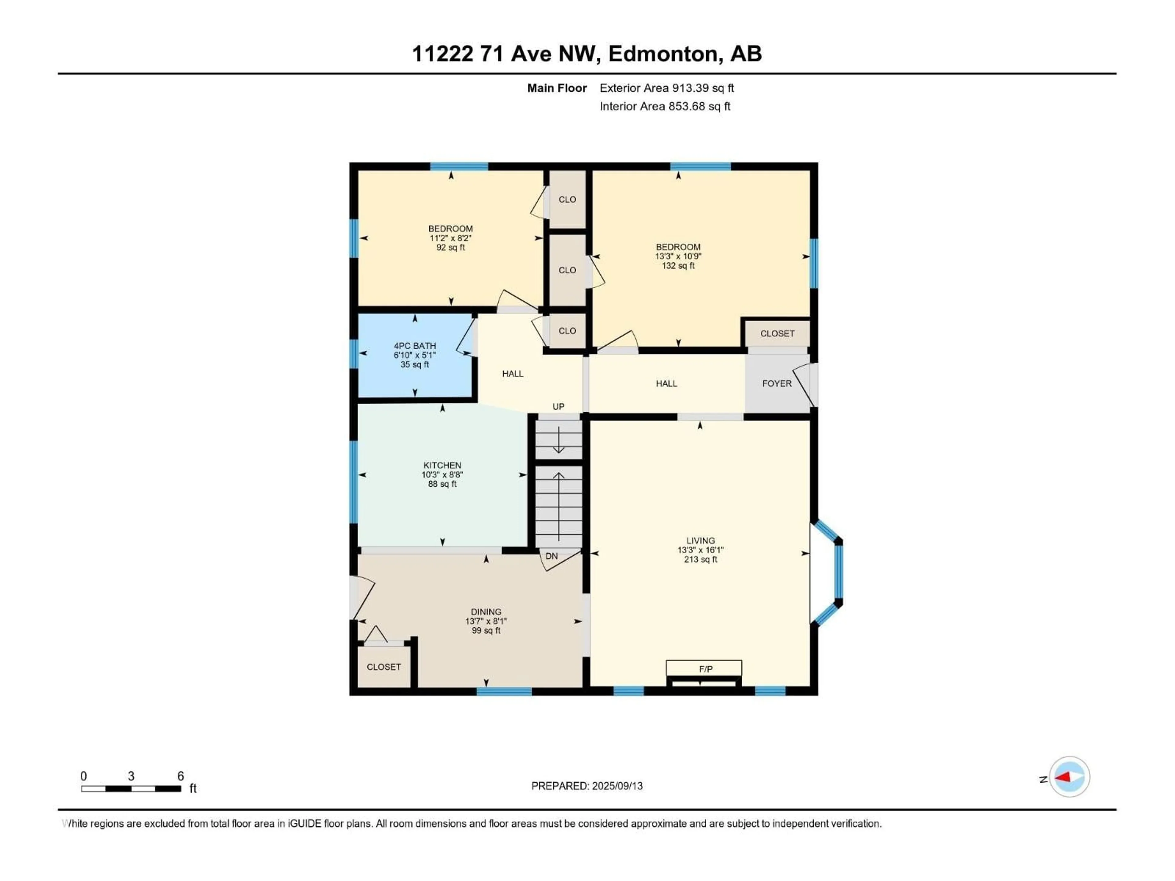 Floor plan for 11222 71 AV, Edmonton Alberta T6G0A6
