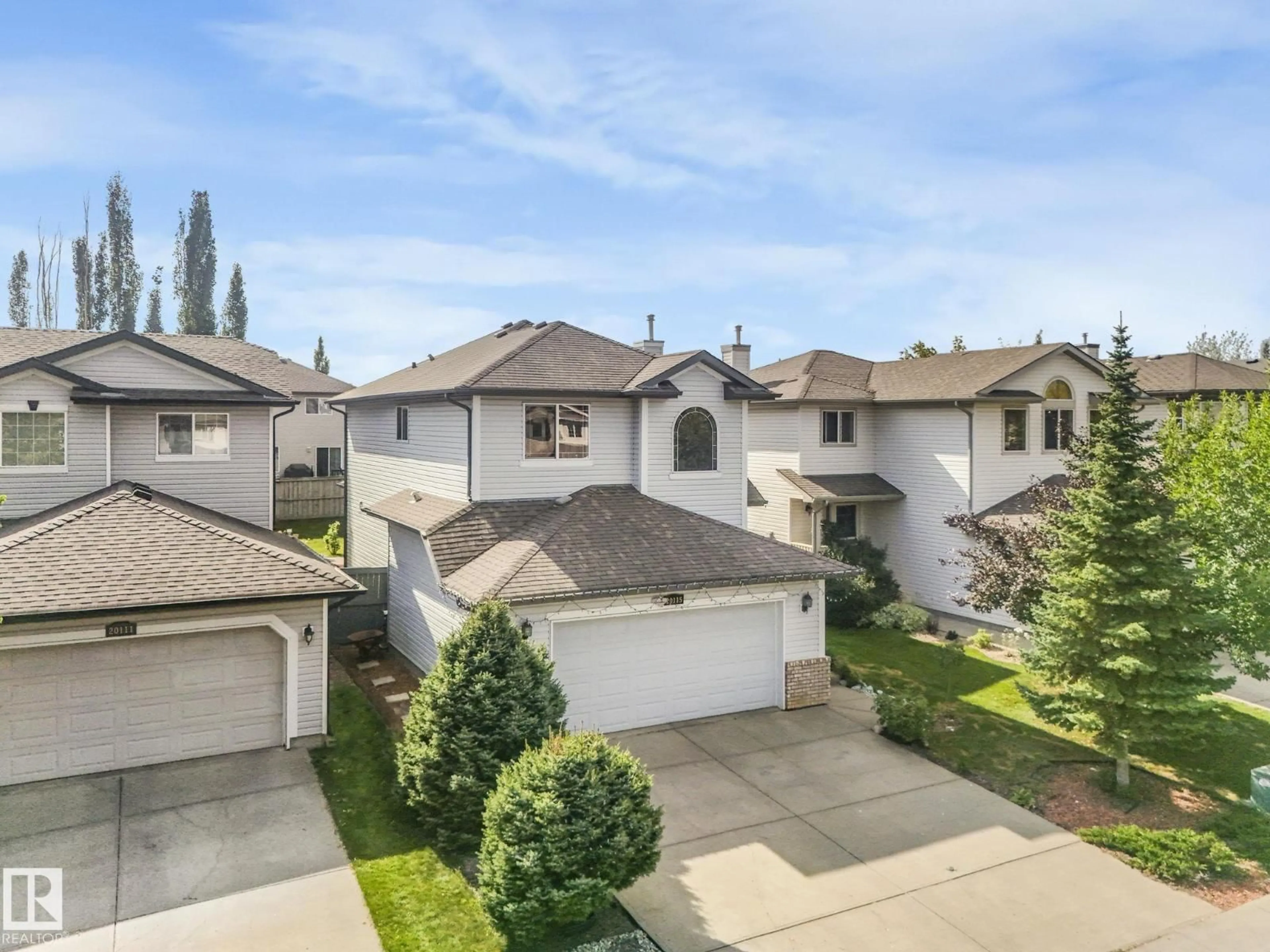 A pic from outside/outdoor area/front of a property/back of a property/a pic from drone, street for 20115 46 AV, Edmonton Alberta T6M2X9