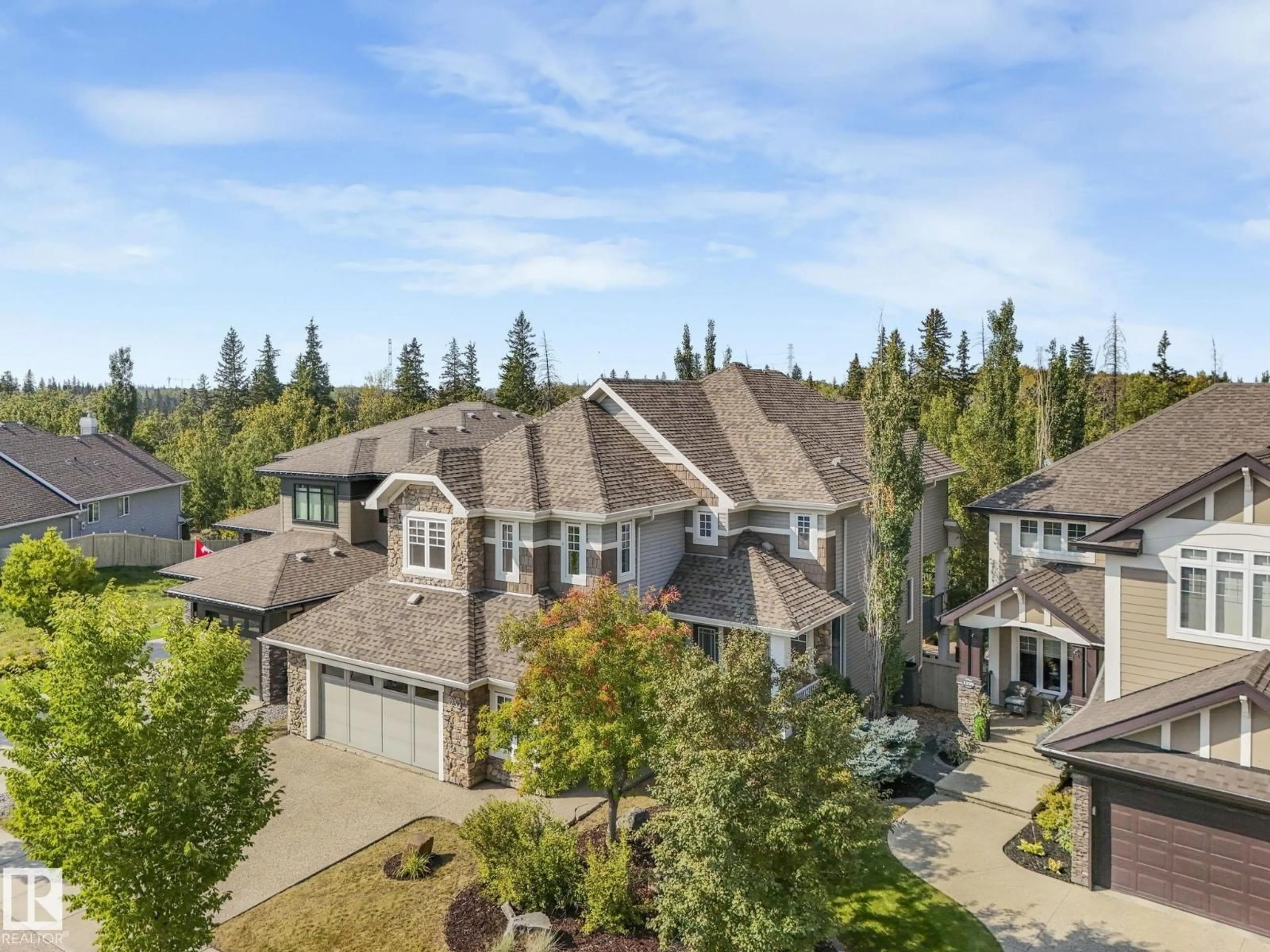 A pic from outside/outdoor area/front of a property/back of a property/a pic from drone, mountain view for 1232 CHAHLEY LANDING LD, Edmonton Alberta T6M0C9