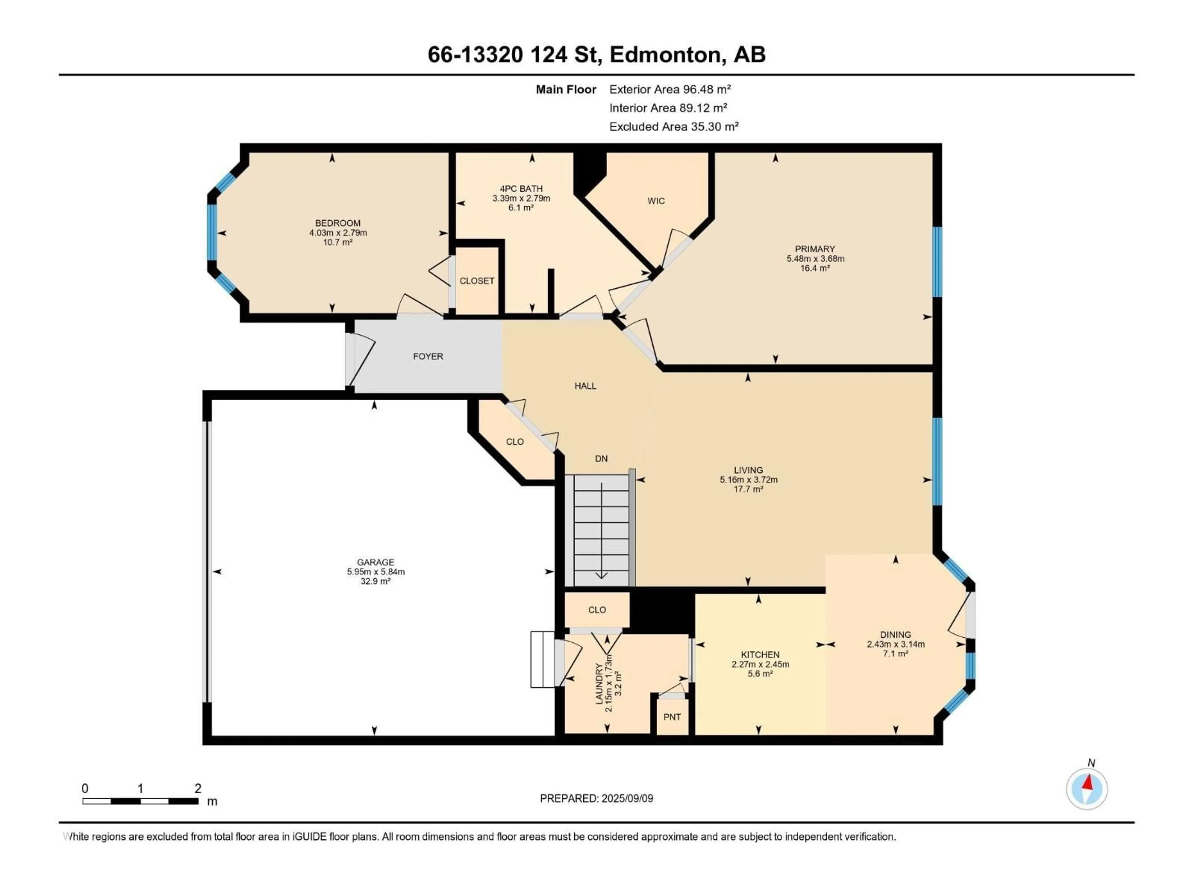 Floor plan for #66 - 13320 124 ST, Edmonton Alberta T5L5B7
