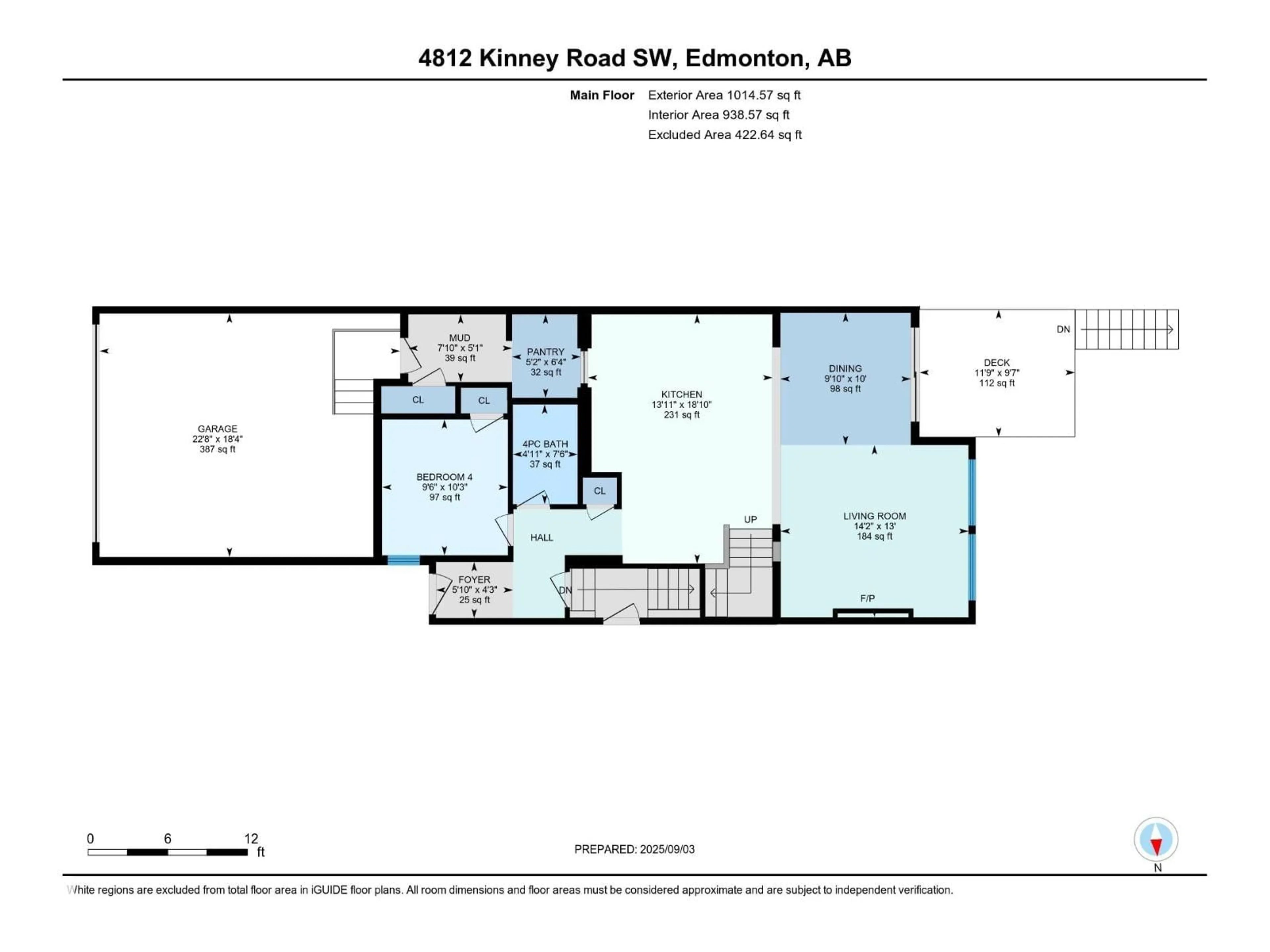 Floor plan for 4812 KINNEY RD, Edmonton Alberta T6W5G2