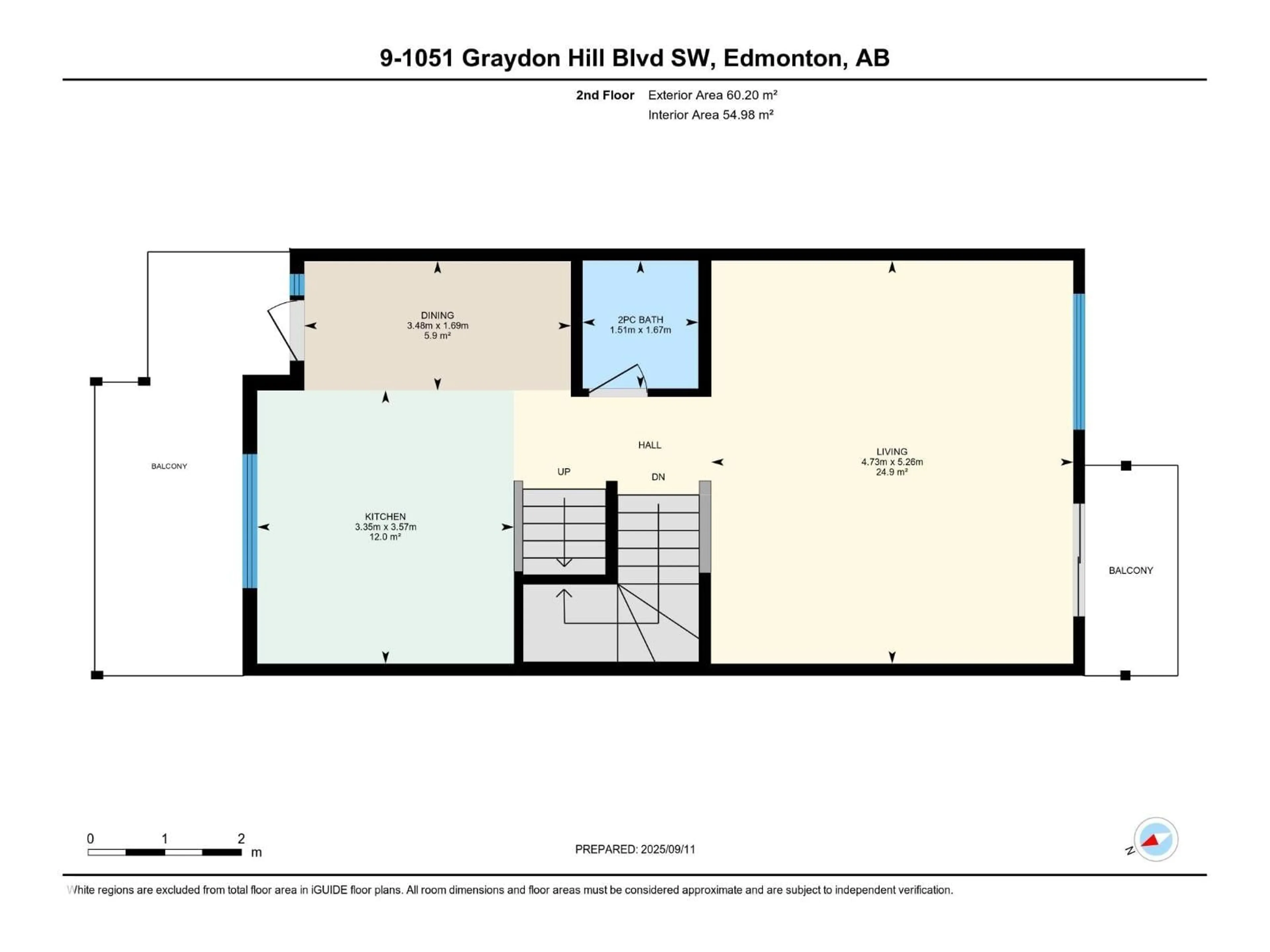 Floor plan for 9 - 1051 GRAYDON HILL BV, Edmonton Alberta T6W3C8