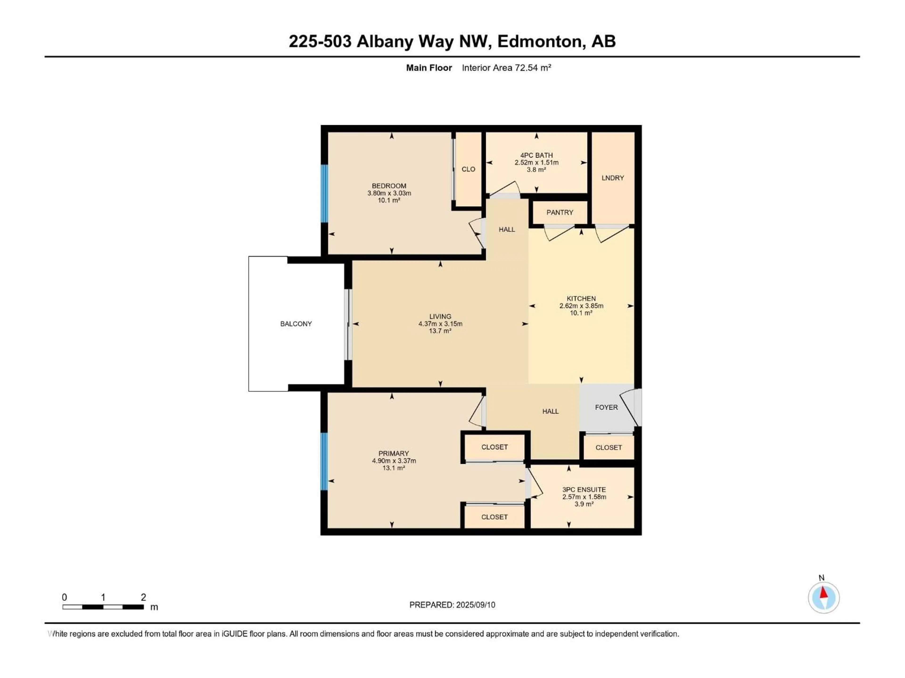 Floor plan for 503 - 225 ALBANY WAY, Edmonton Alberta T6V0M5