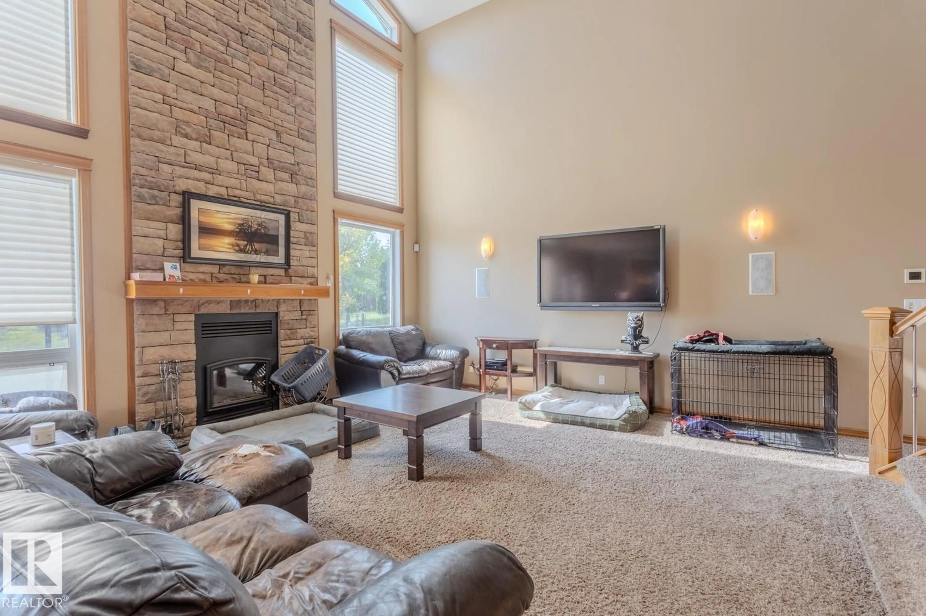 Living room with furniture, unknown for 27510 HWY 37, Rural Sturgeon County Alberta T8R0J2