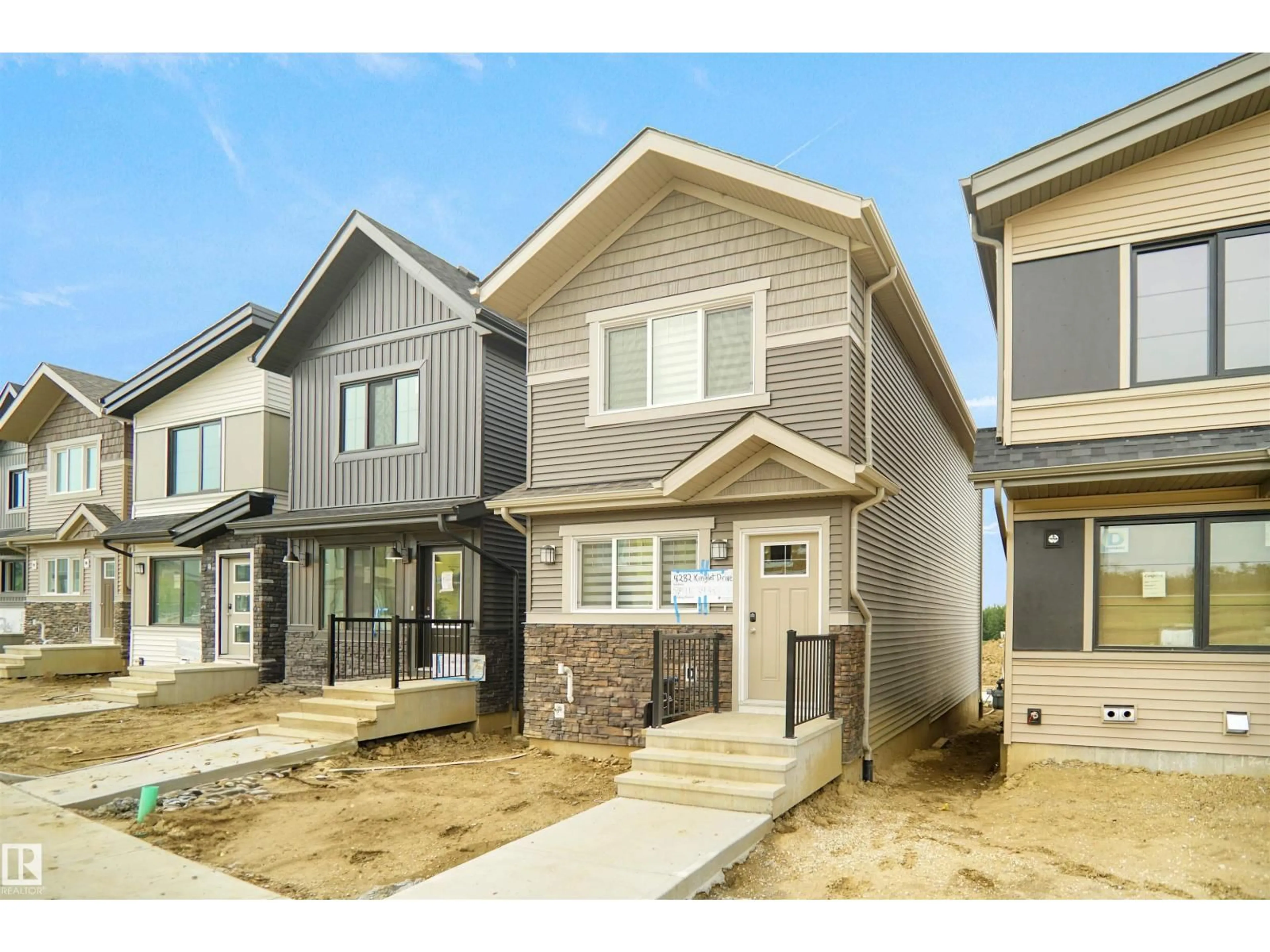 Home with vinyl exterior material, street for 4360 KINGLET DR, Edmonton Alberta T5S0T1
