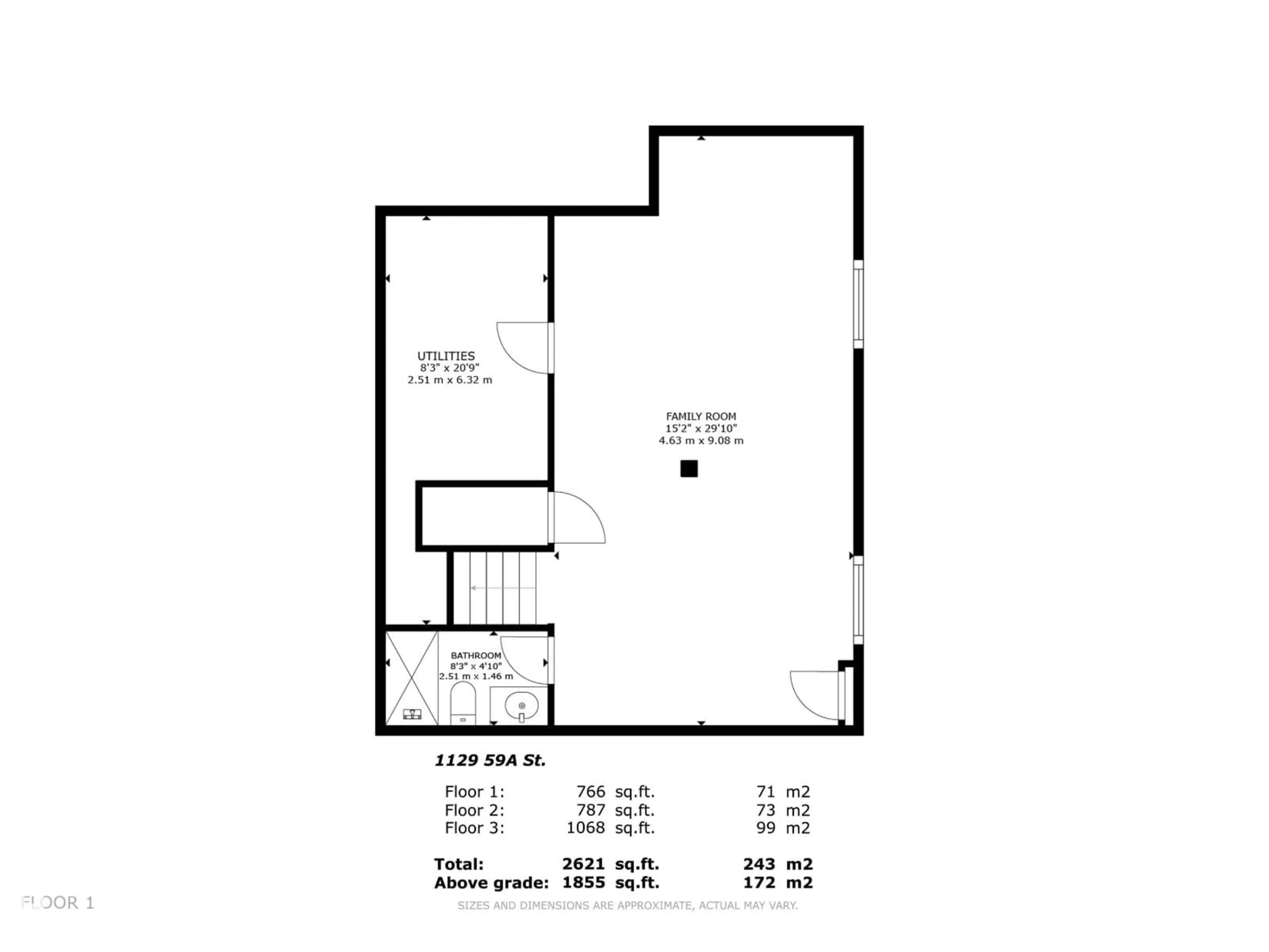 Floor plan for SW - 1129 59A ST, Edmonton Alberta T6X0T2