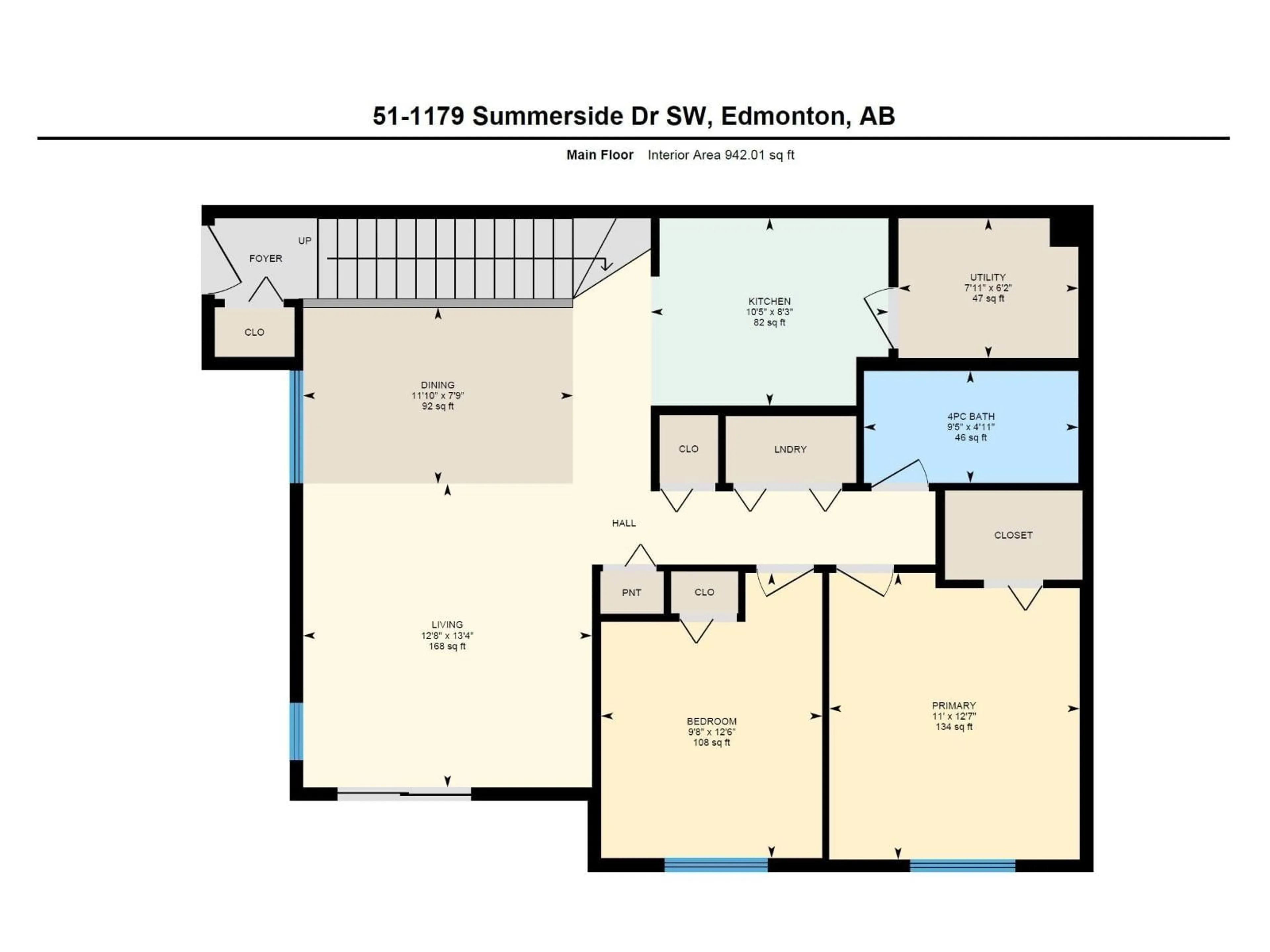 Floor plan for #51 - 1179 SUMMERSIDE DR, Edmonton Alberta T6X1K1
